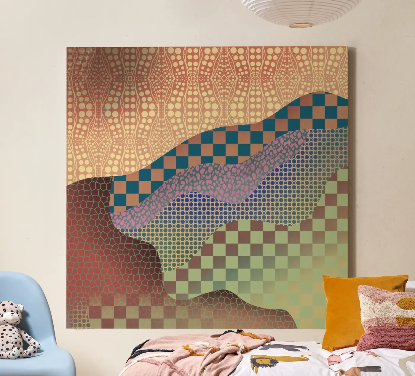 Patterned organic canvas van Little Dean