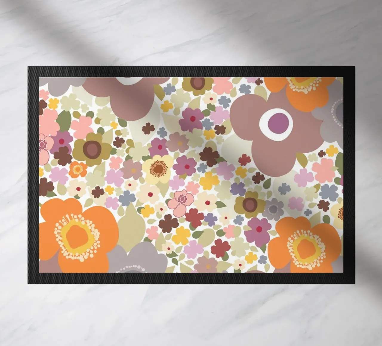 Cute flowers pattern doormat by gulsengunel
