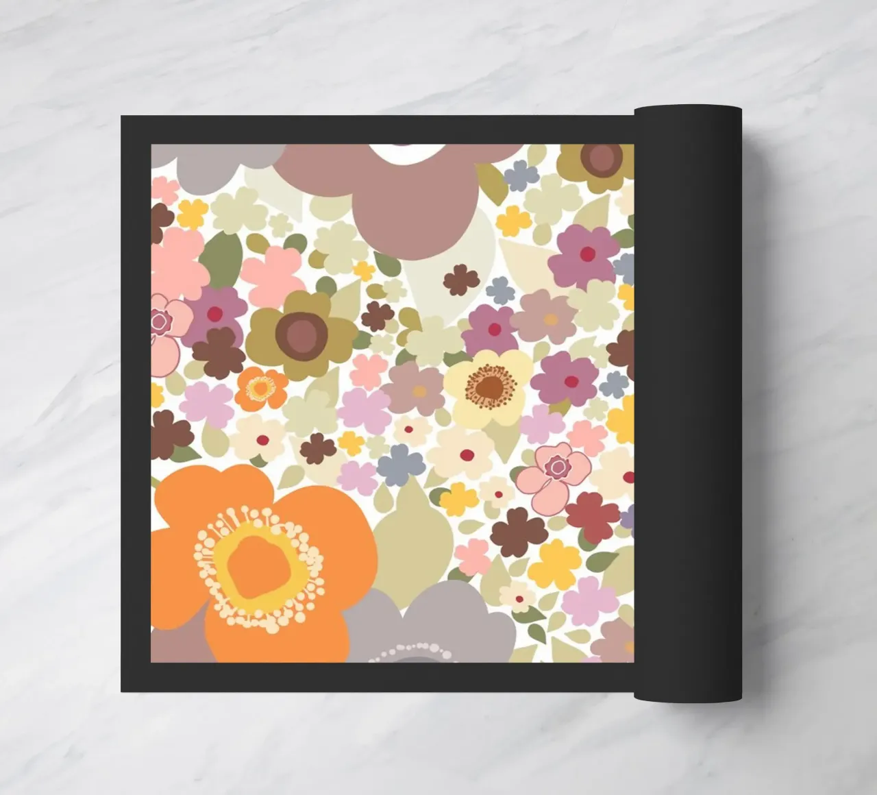 Cute flowers pattern doormat by gulsengunel
