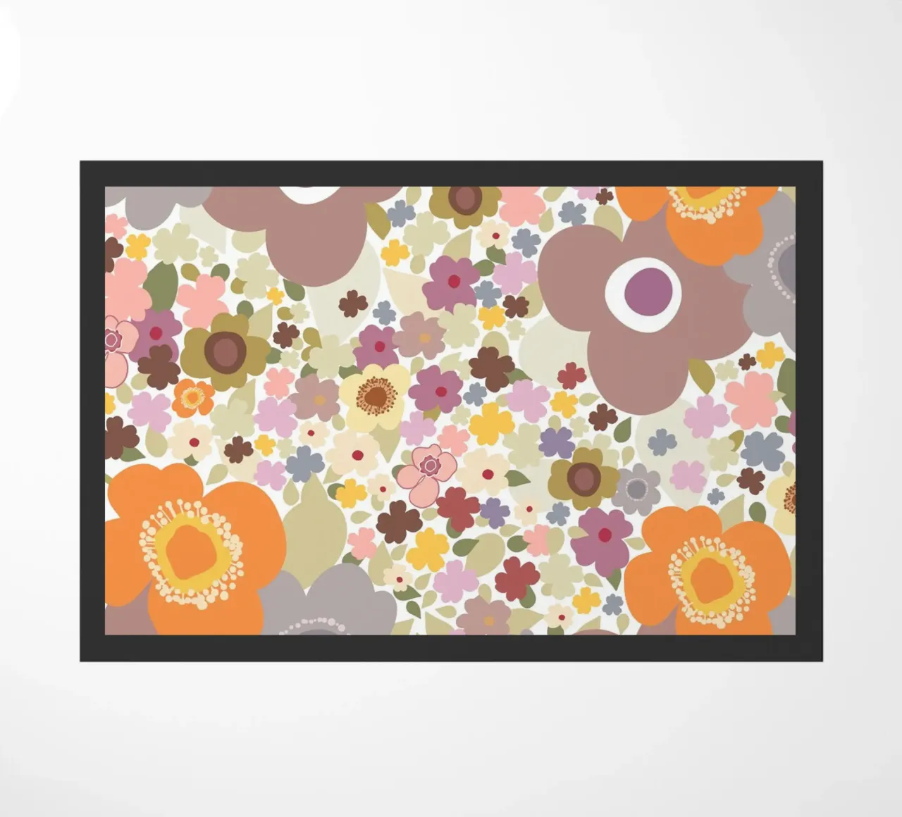Cute flowers pattern doormat by gulsengunel