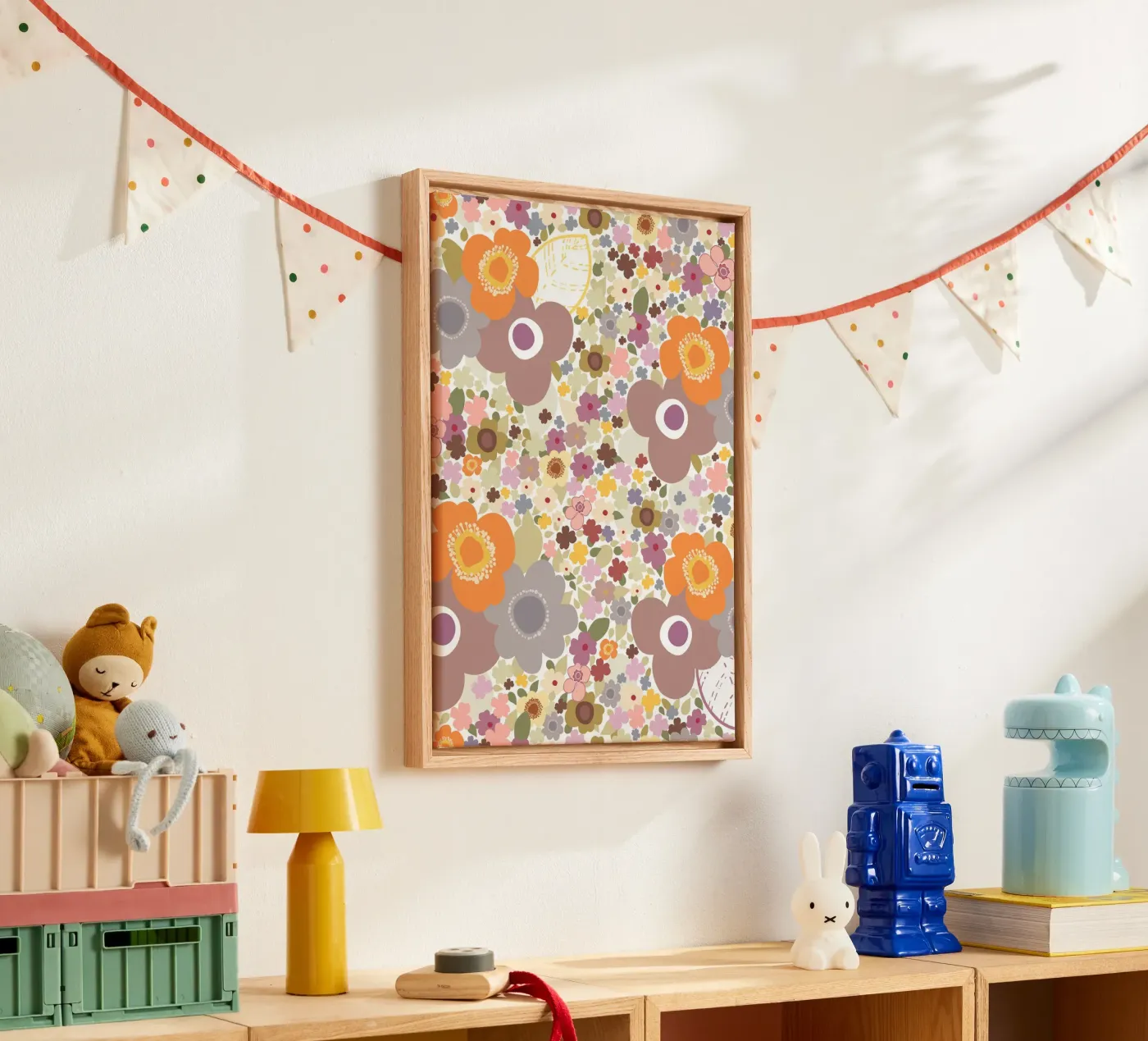 Cute flowers pattern canvas by gulsengunel
