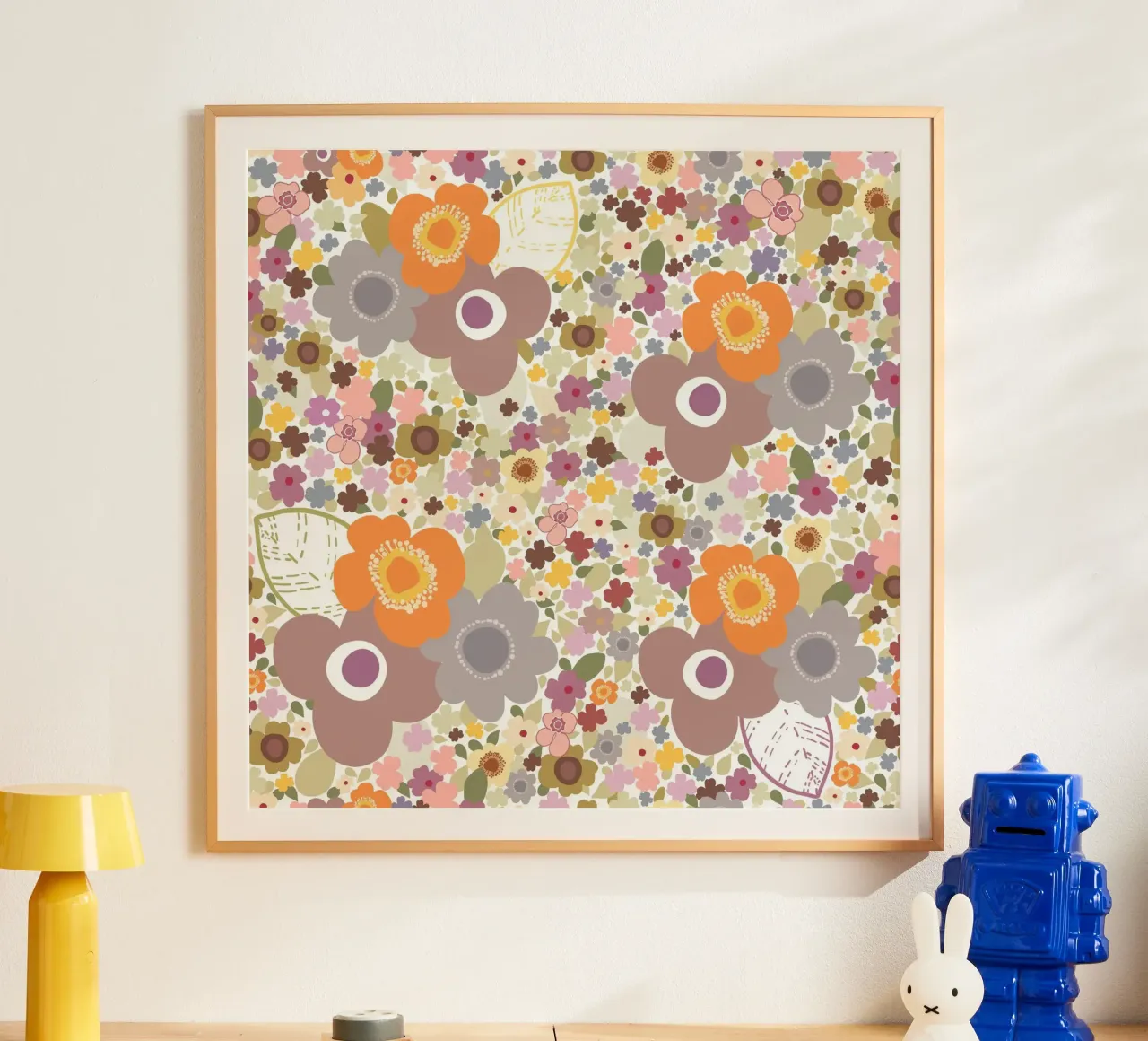 Un simpatico motivo a fiori poster da gulsengunel