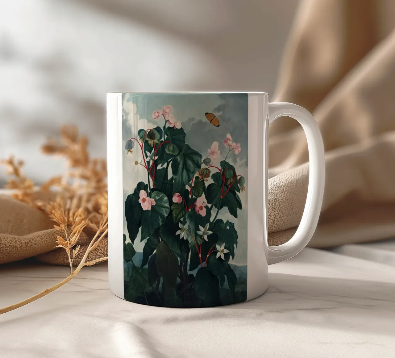 Vintage Thornton 4 Oblique Begonia tazza in ceramica da Vintage Print Collection