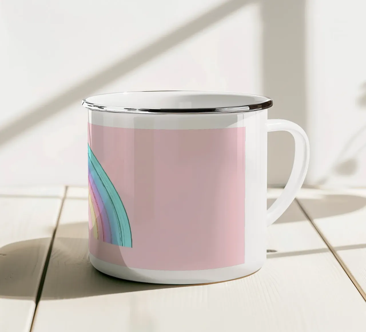 Stravagante arcobaleno dipinto tazza in smalto da cafelab