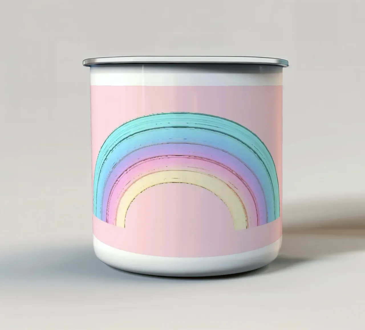 Stravagante arcobaleno dipinto tazza in smalto da cafelab