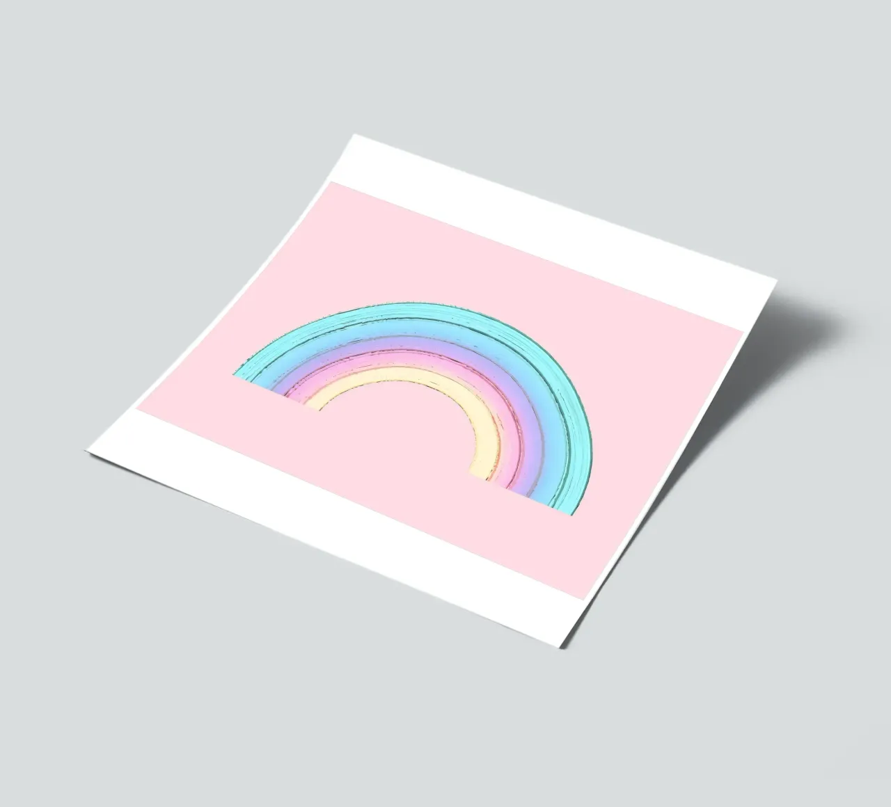 Grillig geschilderde regenboog stickervel van cafelab