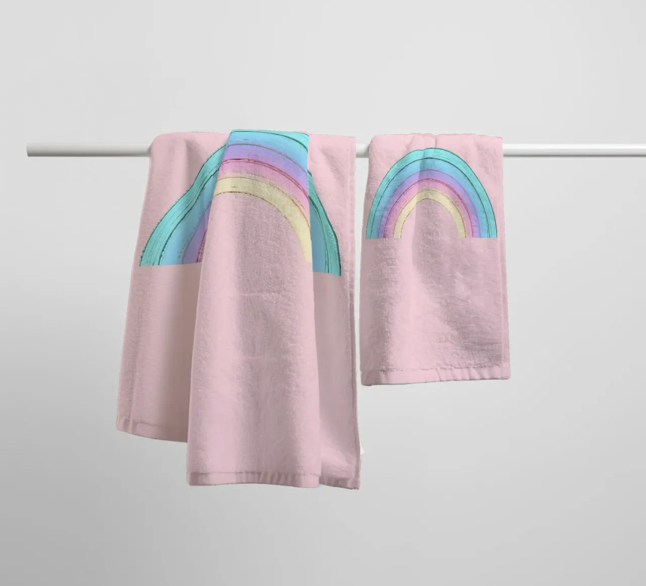 Skurriler gemalter Regenbogen Handtuch von cafelab