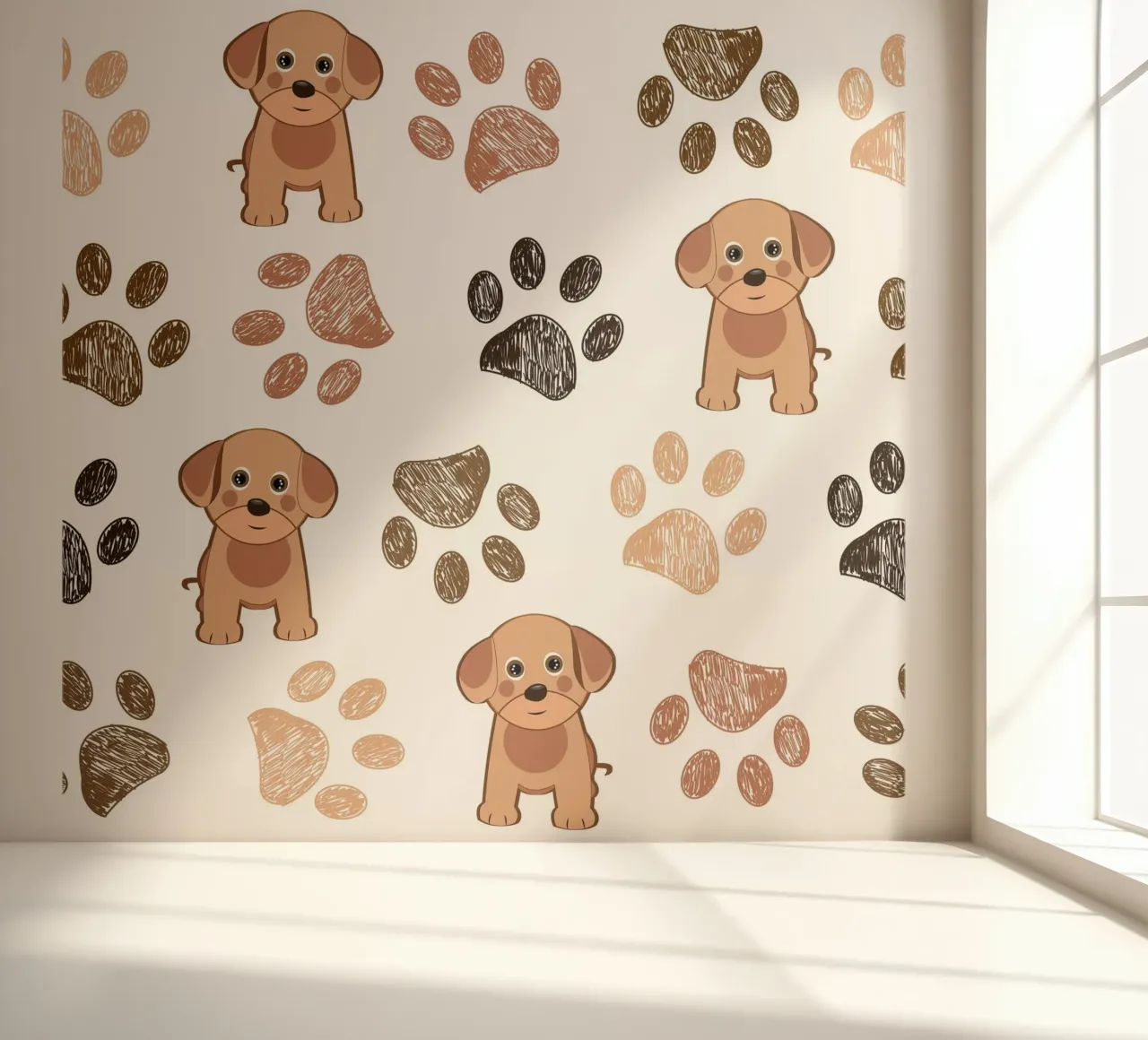 Dog with paw prints photo wallpaper by gulsengunel
