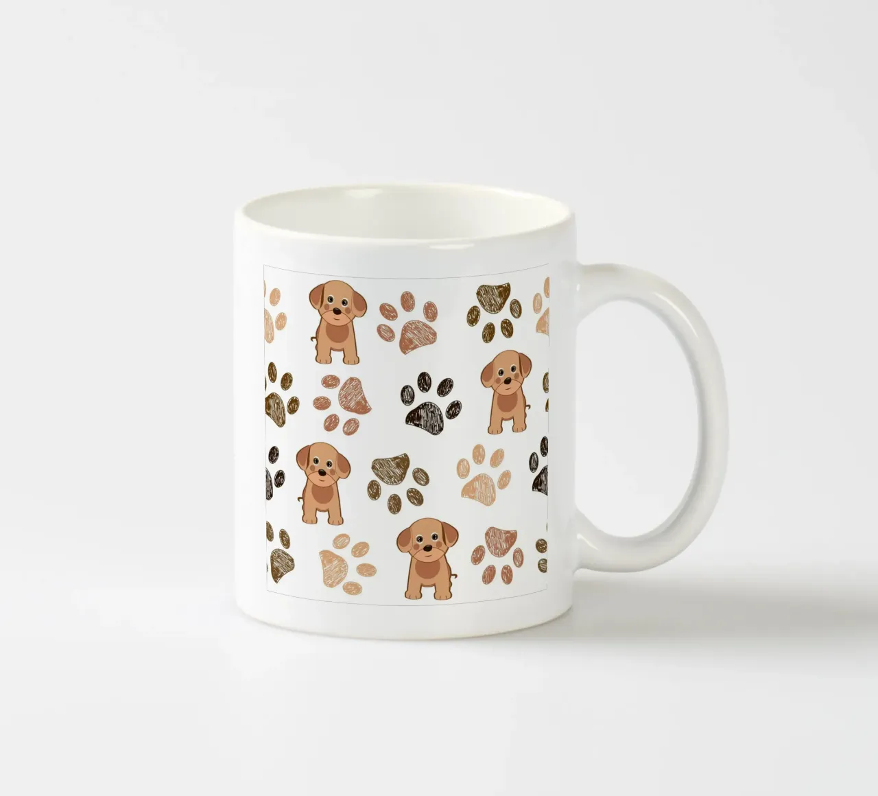Cane con impronte di zampe tazza in ceramica da gulsengunel