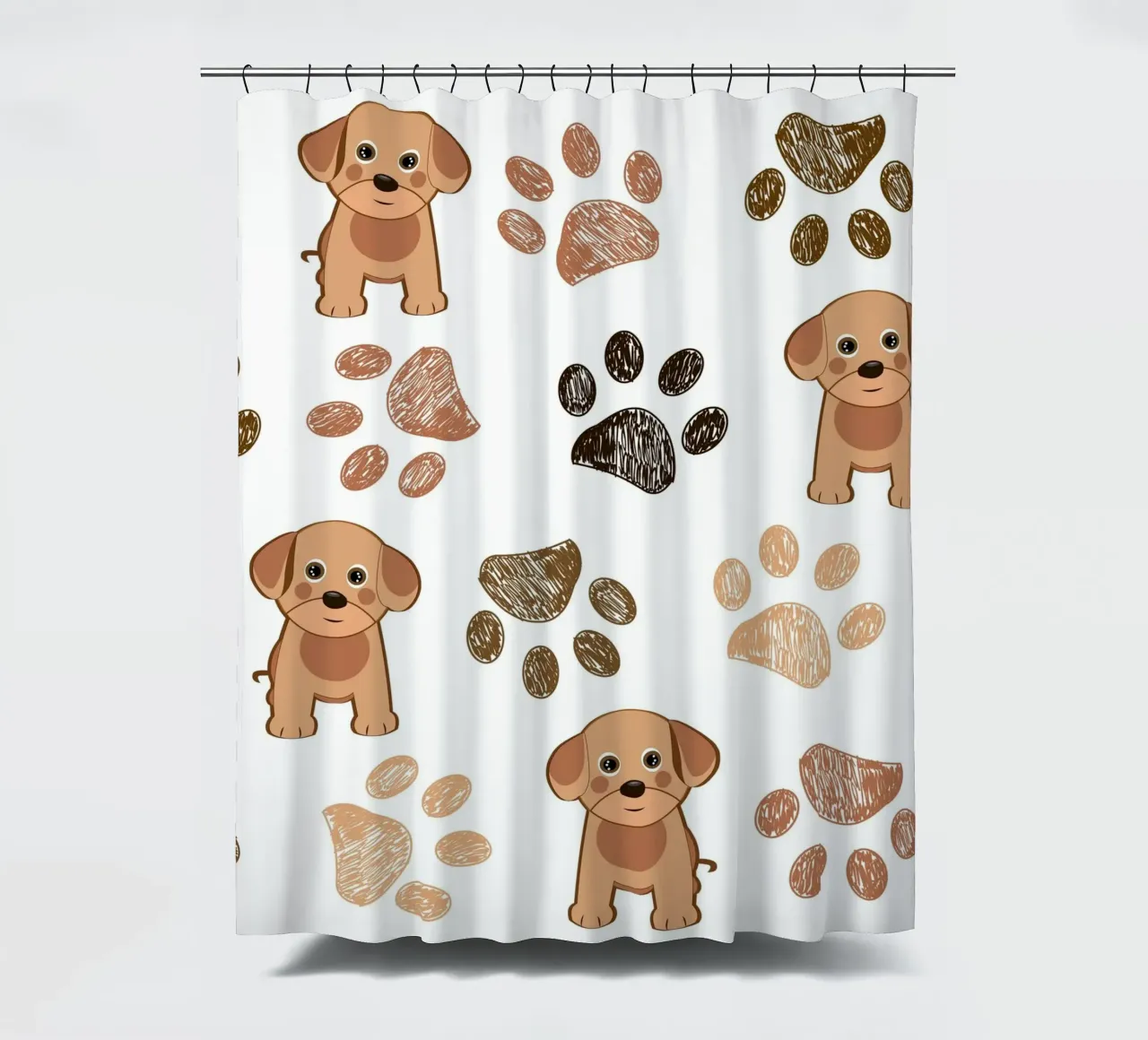 Cane con impronte di zampe tenda da doccia da gulsengunel