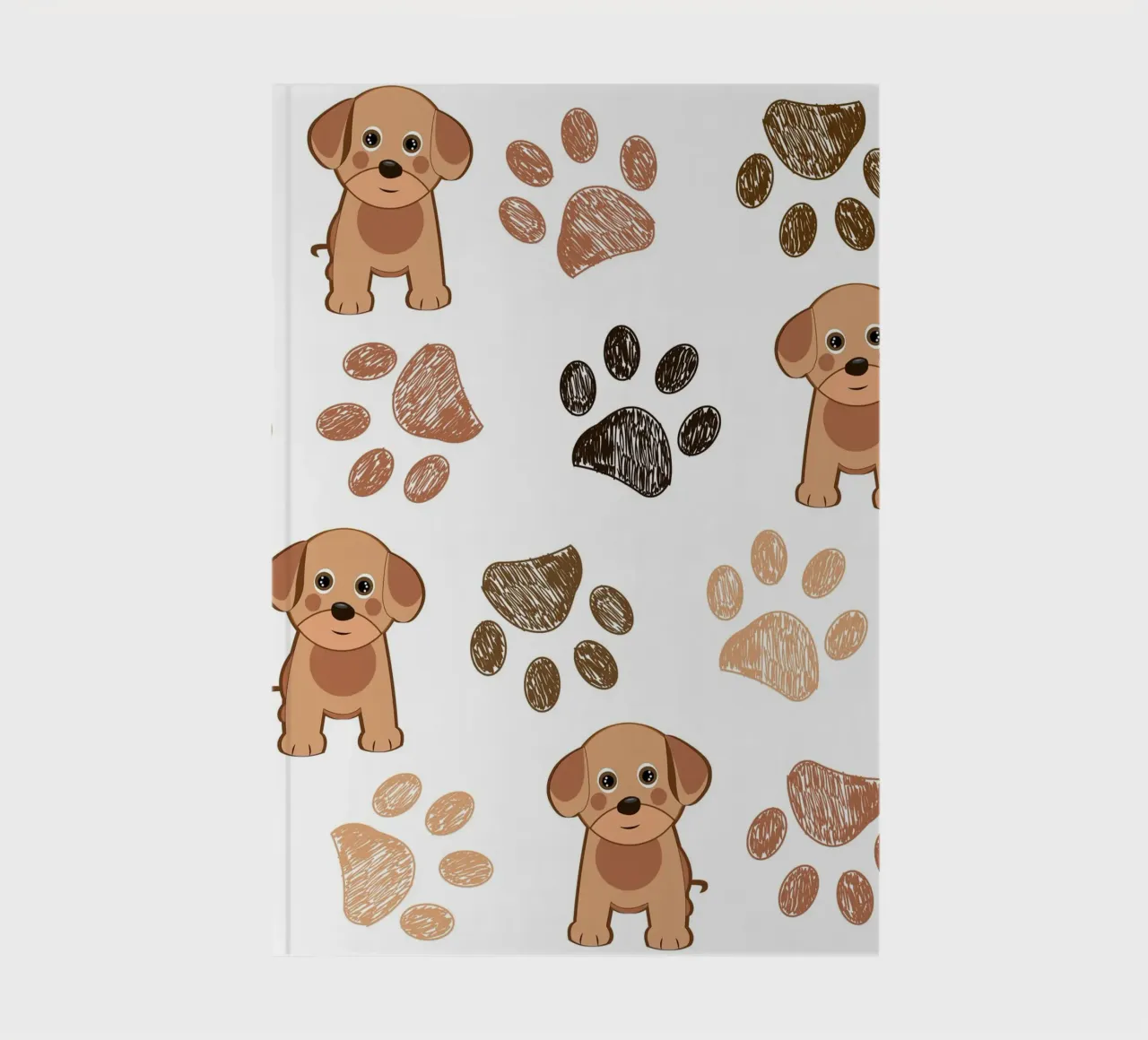 Dog with paw prints notebook by gulsengunel