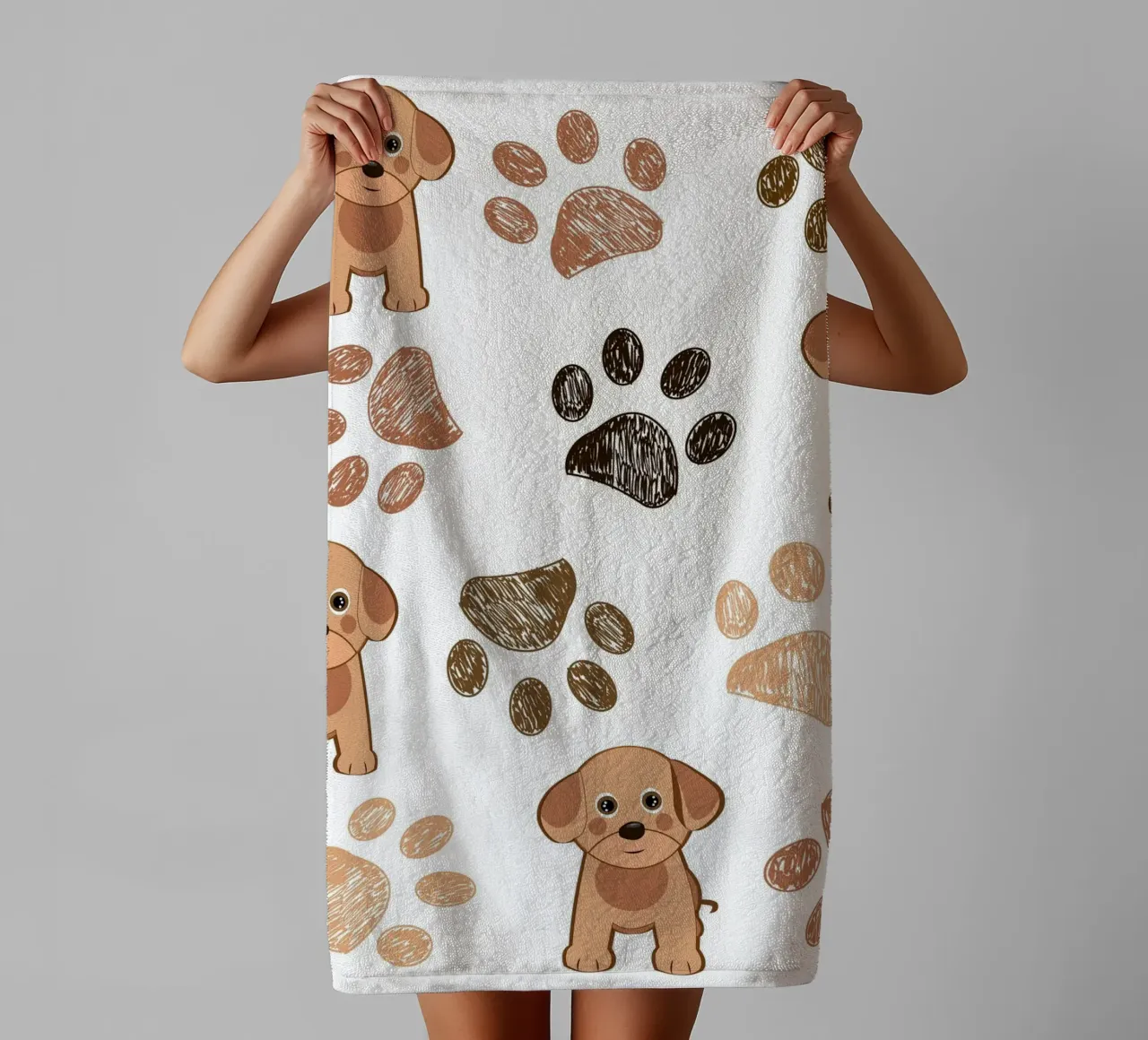 Cane con impronte di zampe asciugamano da bagno da gulsengunel