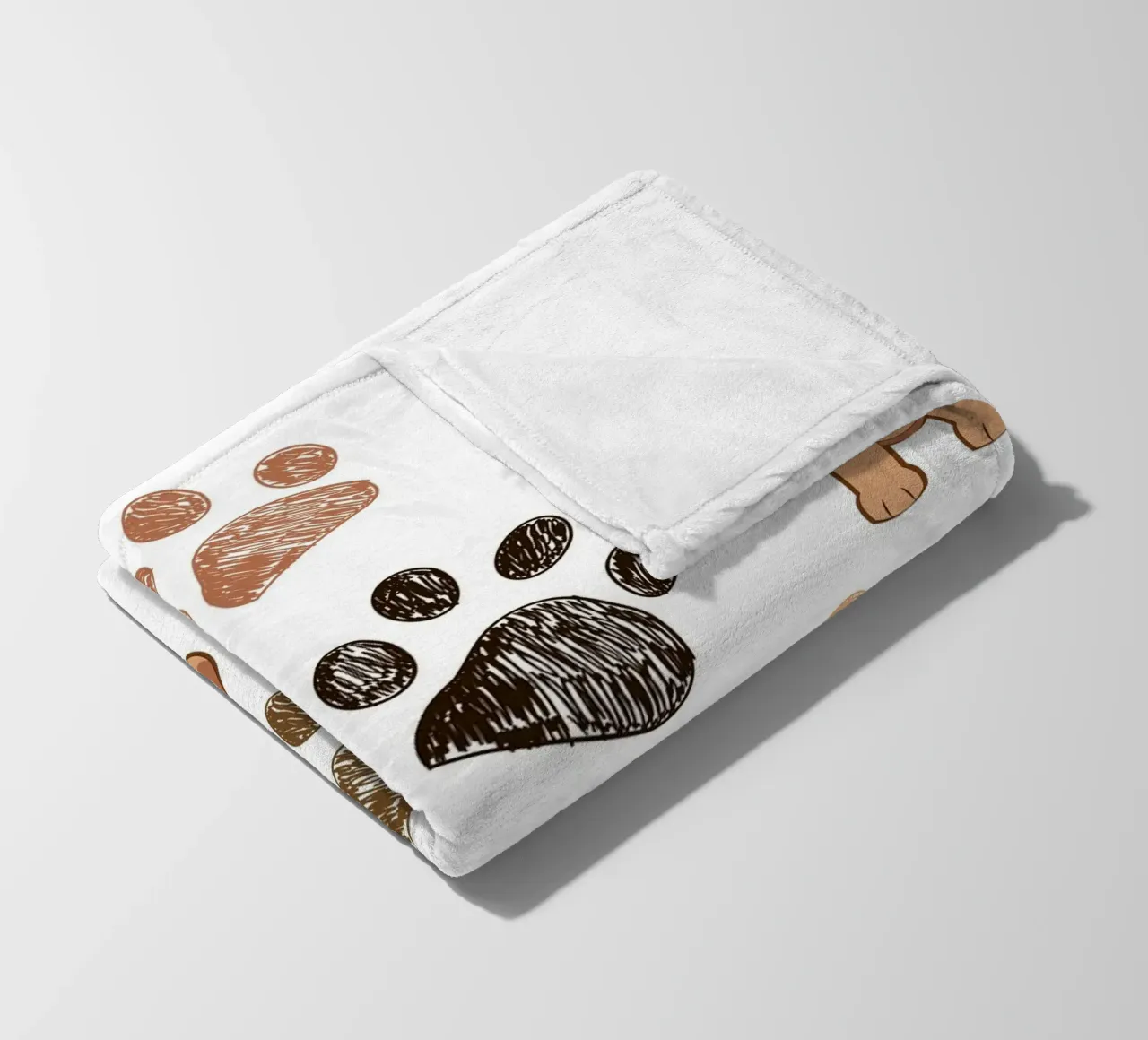 Dog with paw prints fleece blanket by gulsengunel
