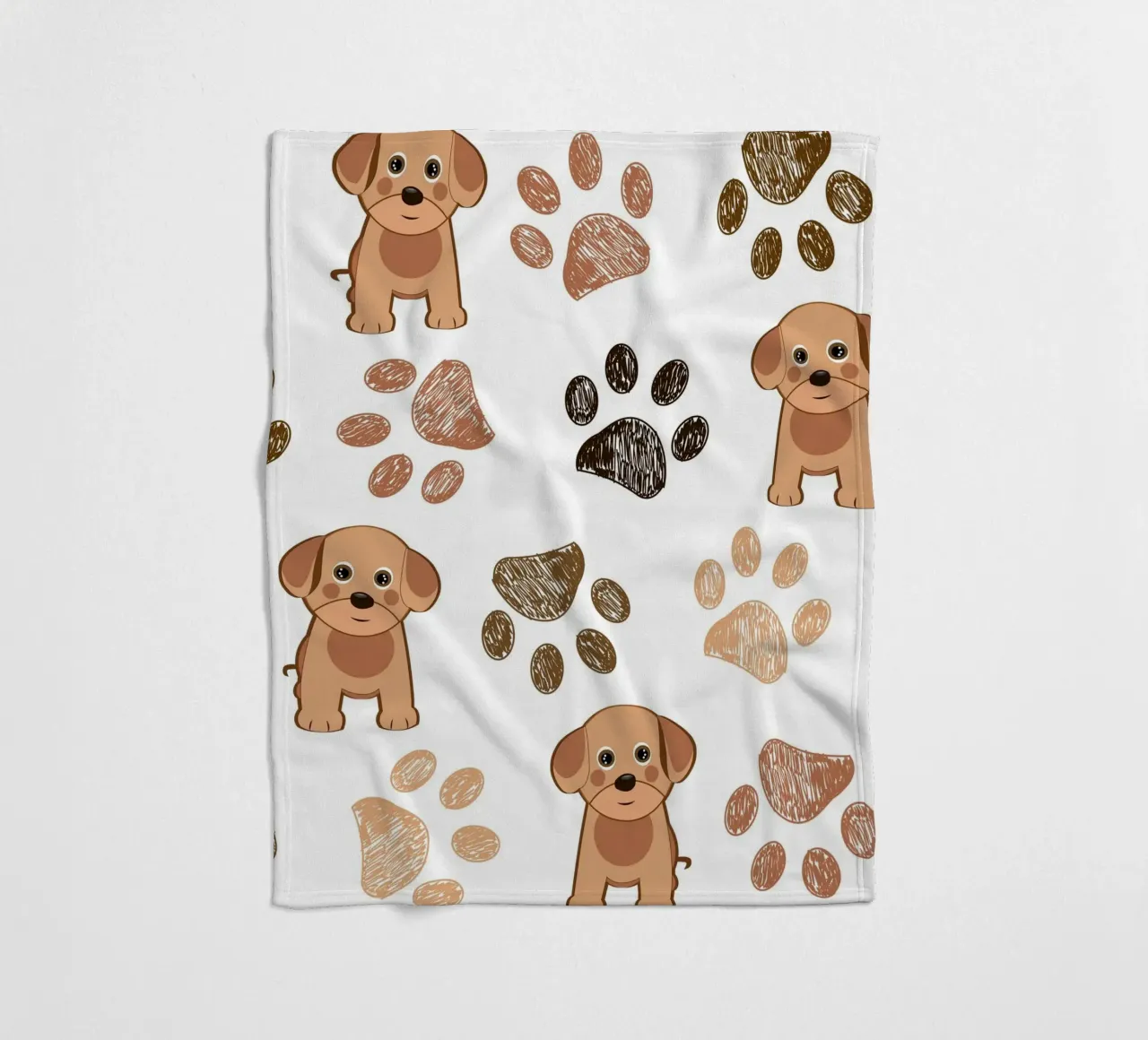 Dog with paw prints fleece blanket by gulsengunel