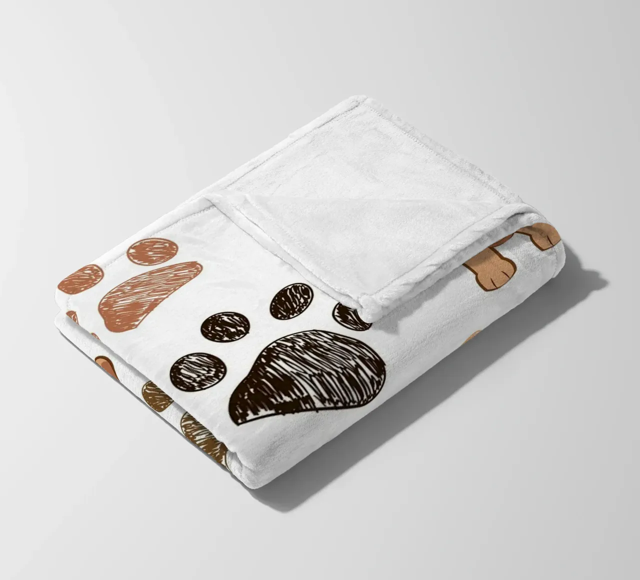 Dog with paw prints fleece blanket by gulsengunel