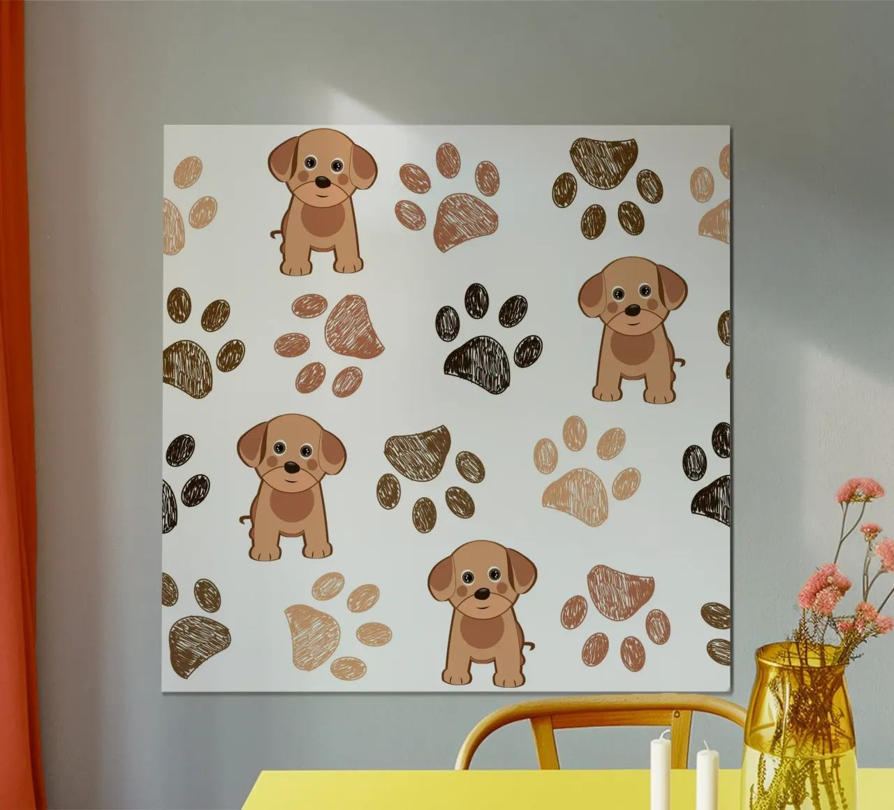 Cane con impronte di zampe carta hahnemühle da gulsengunel
