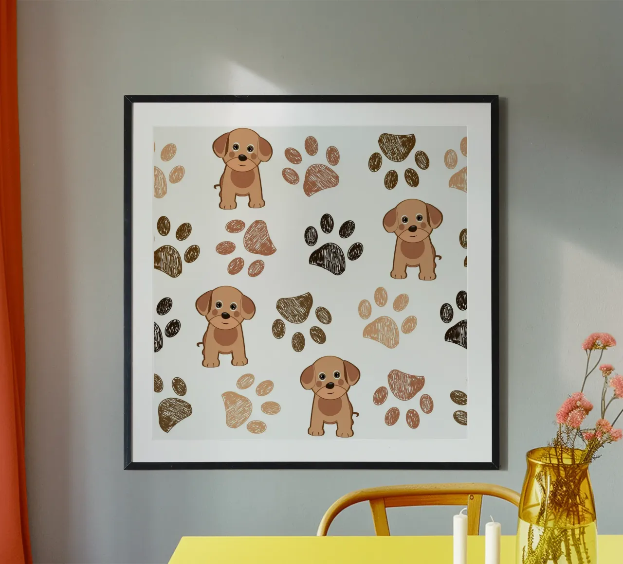 Cane con impronte di zampe carta hahnemühle da gulsengunel