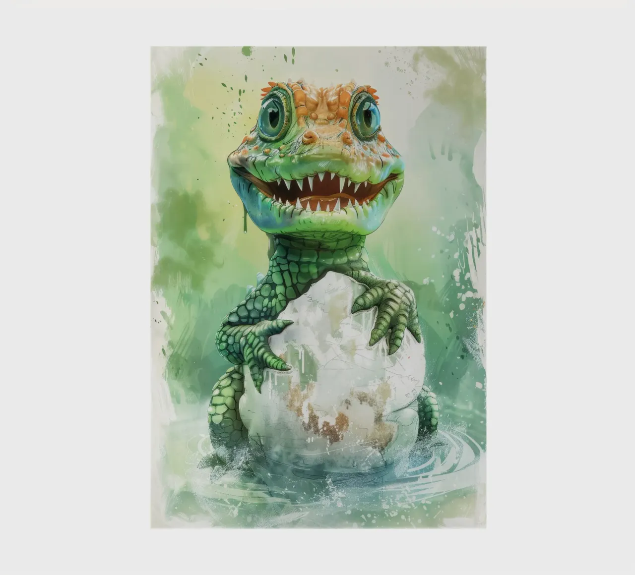 Cartoon Alligator Hatching from Egg notebook by DesignDoodle