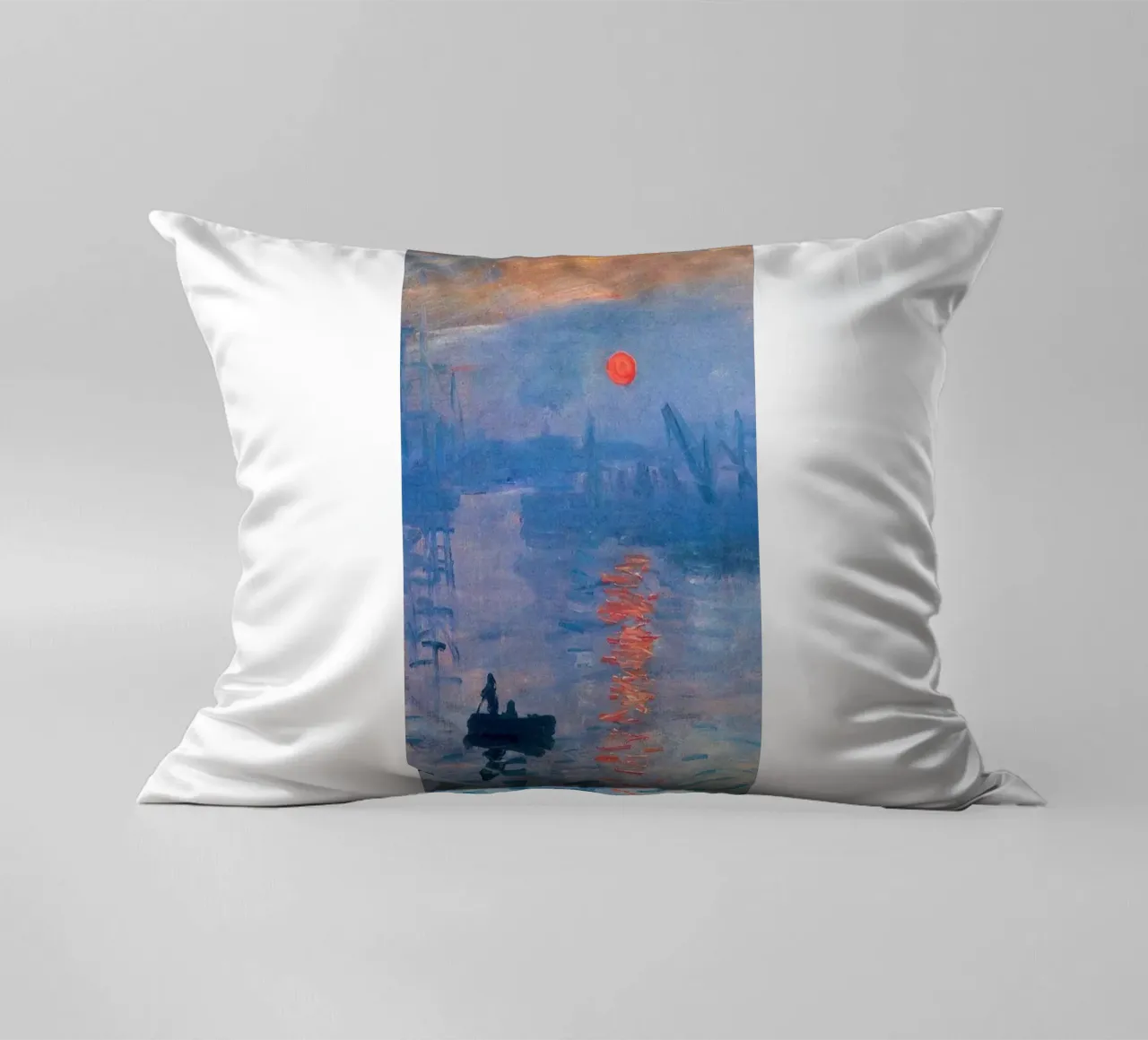 view of the port of le have,france,at sunrise decorative cushion by SMG Store