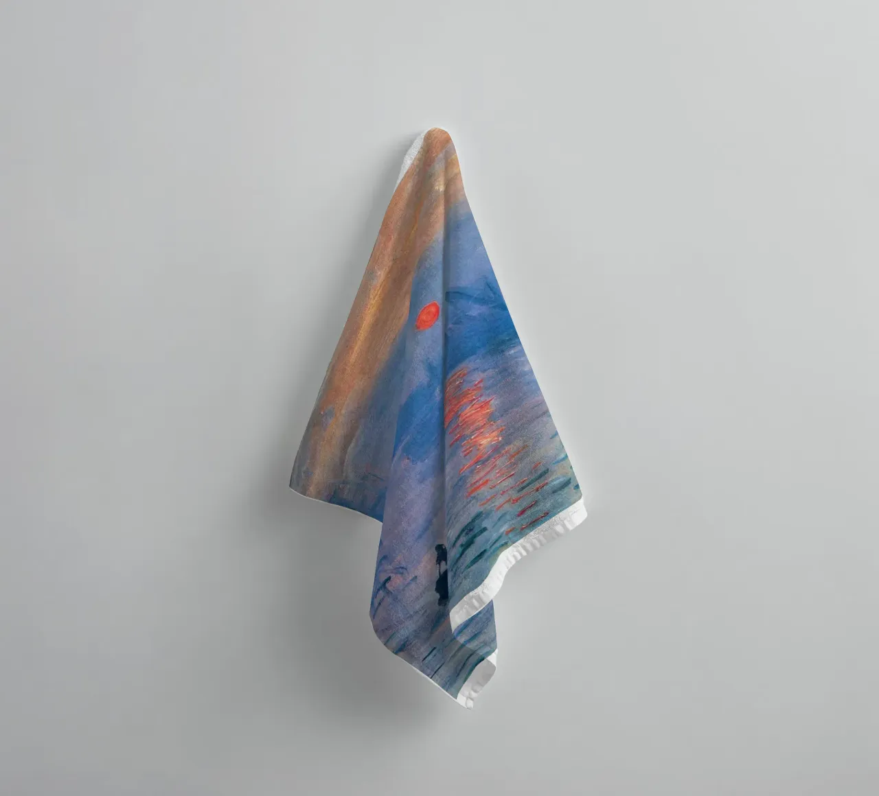 view of the port of le have,france,at sunrise towel by SMG Store