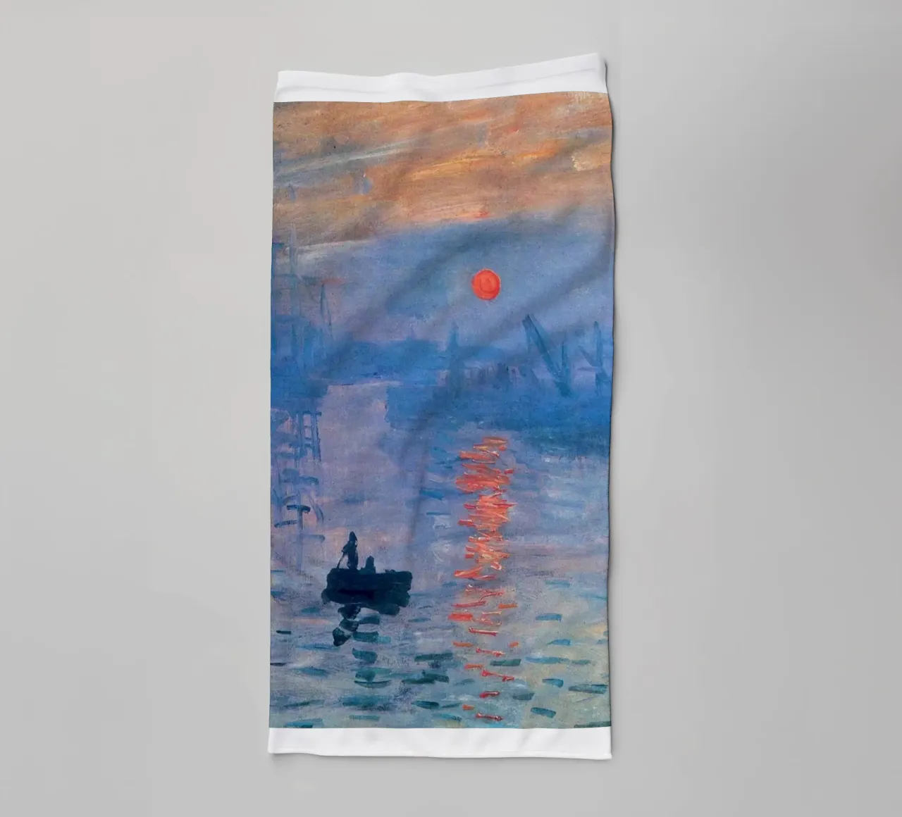 view of the port of le have,france,at sunrise towel by SMG Store