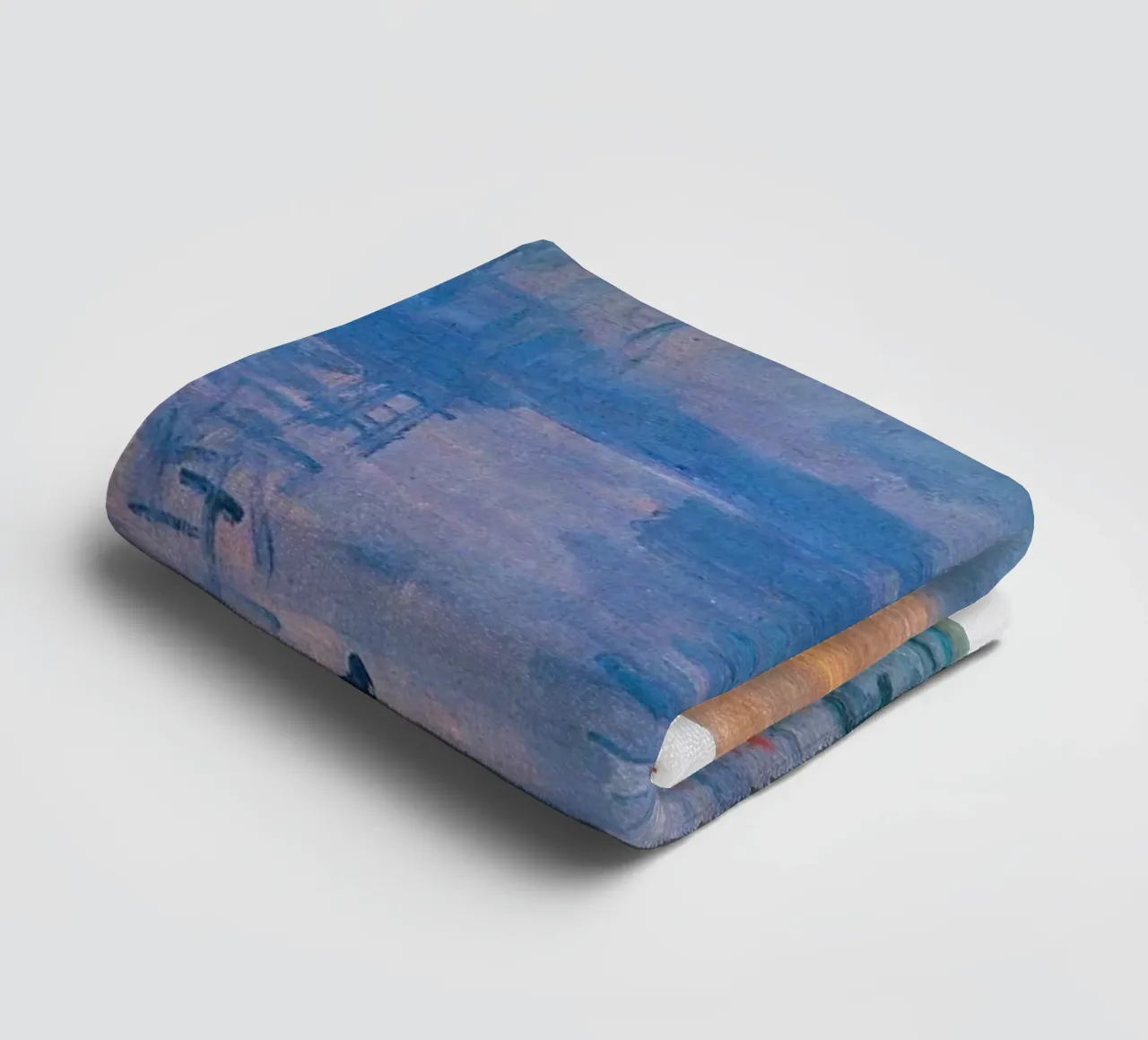 view of the port of le have,france,at sunrise towel by SMG Store