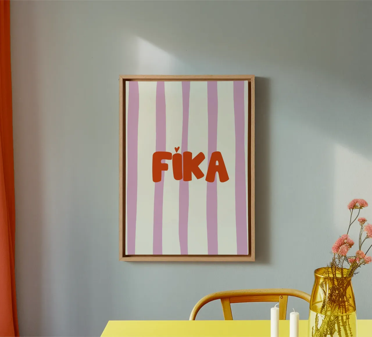 Fika Swedish Coffee Break tela con Cornice a cassetta da Attaboy Dsgn