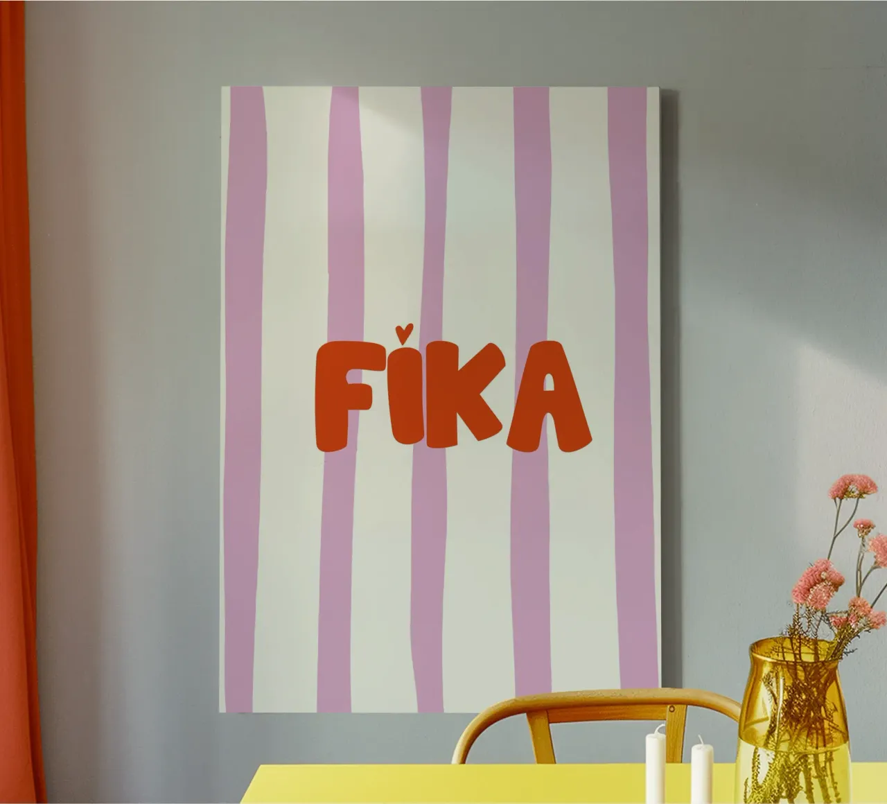 Fika Swedish Coffee Break tela con Cornice a cassetta da Attaboy Dsgn