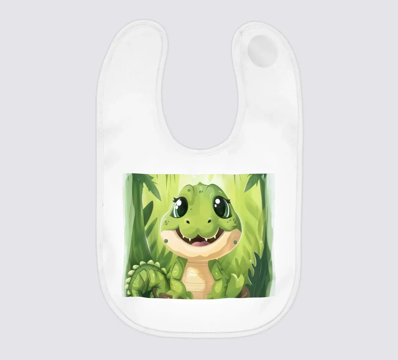 Cartone animato Alligatore in tronco in acqua con sfondo giungla bavaglino da DesignDoodle