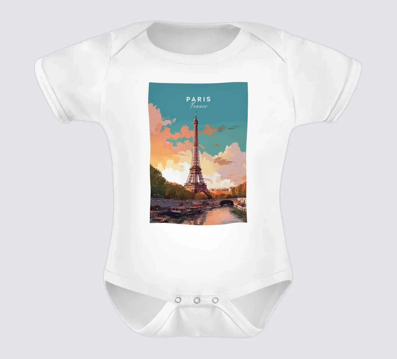 Torre Eiffel, Parigi body neonato maniche corte da Alexandra Peack