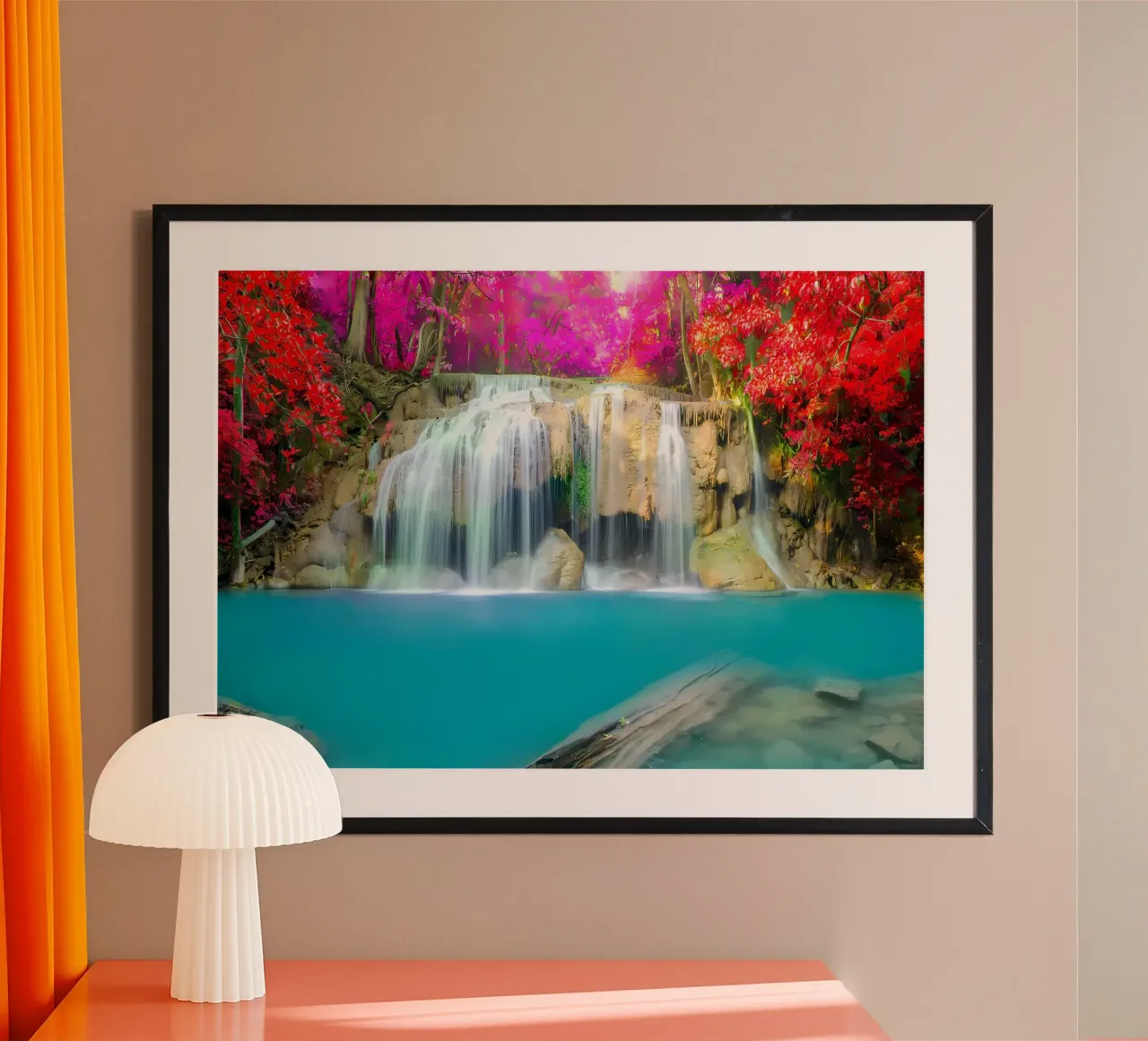 cascata foresta rocce alberi carta hahnemühle da MountainShop