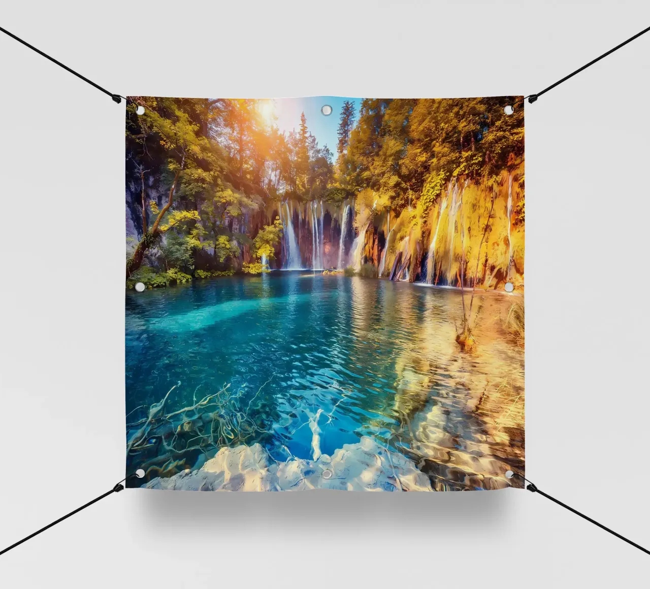 cascata lago foresta telo in pvc da MountainShop