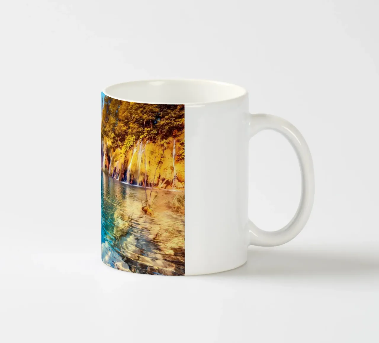 cascata lago foresta tazza in ceramica da MountainShop