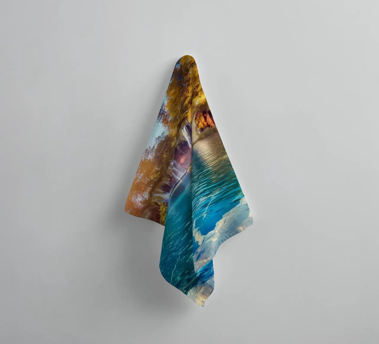 waterfall lake forest towel by MountainShop