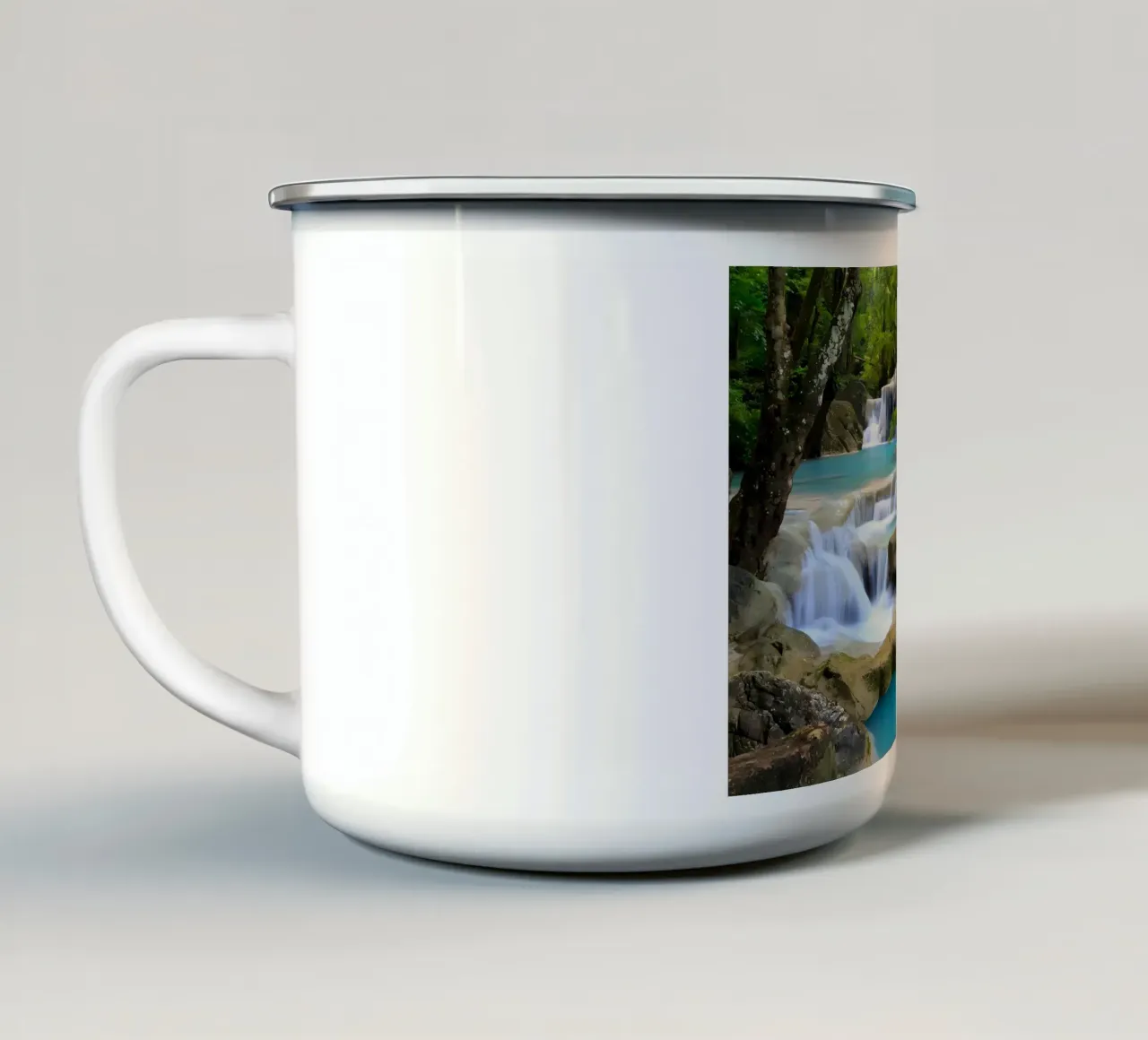 cascata alberi foresta tazza in smalto da MountainShop
