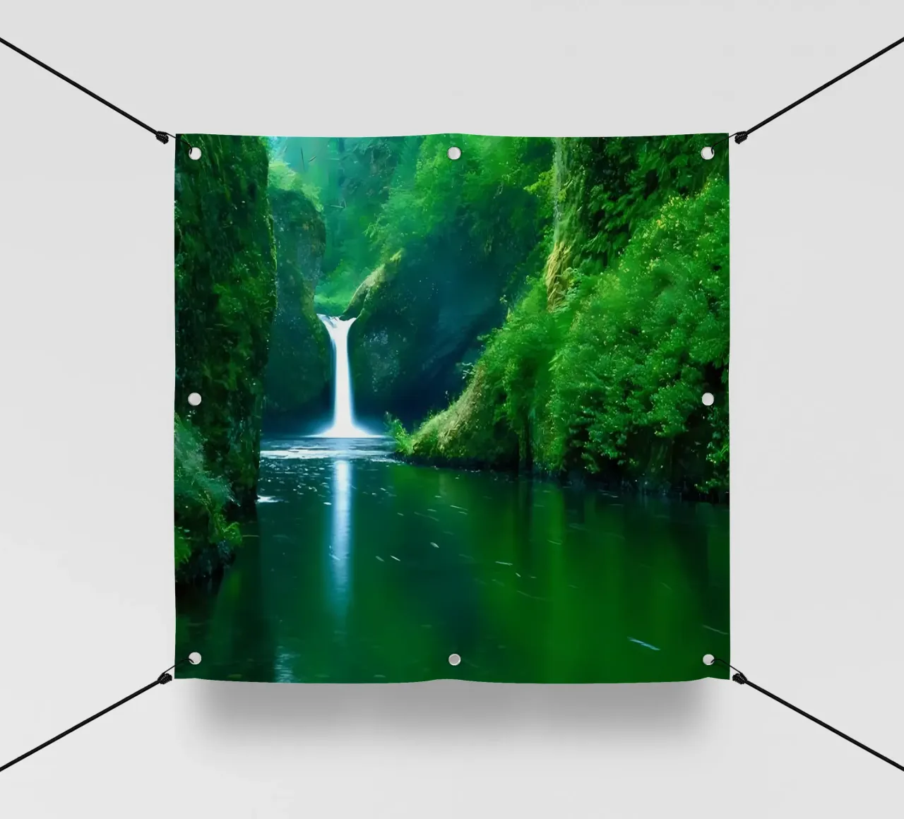 cascata fiume riflessione telo in pvc da MountainShop
