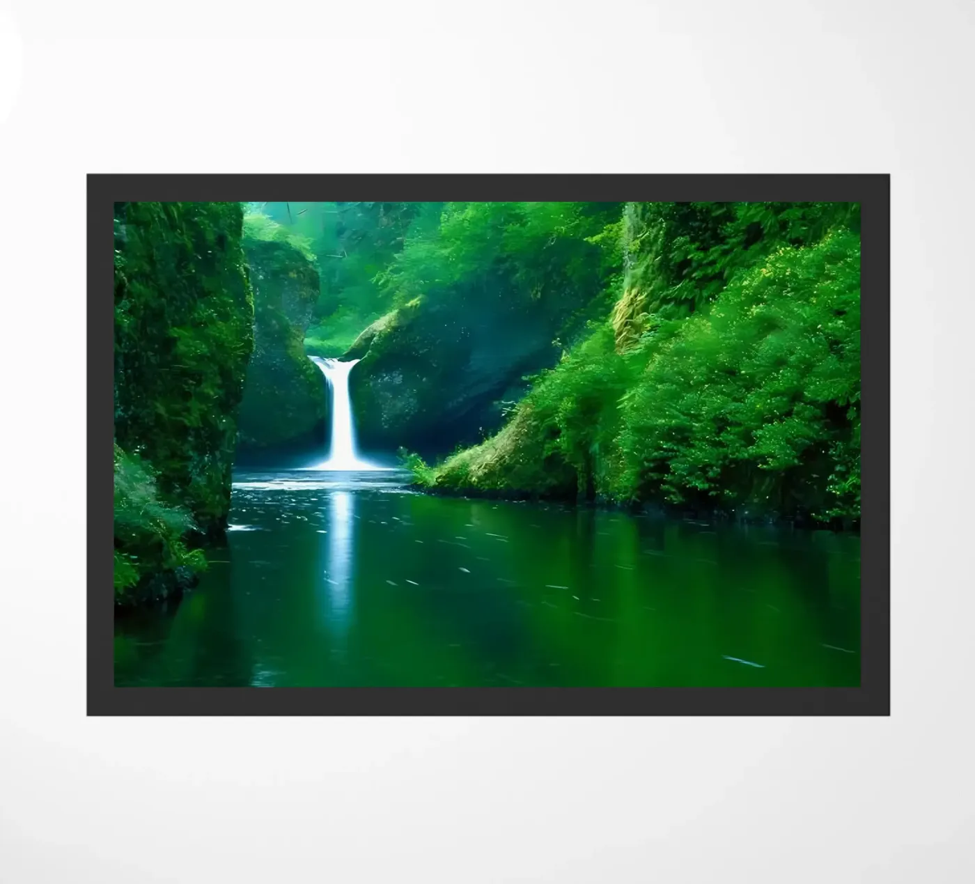 Wasserfall Fluss Reflexion Fußmatte von MountainShop