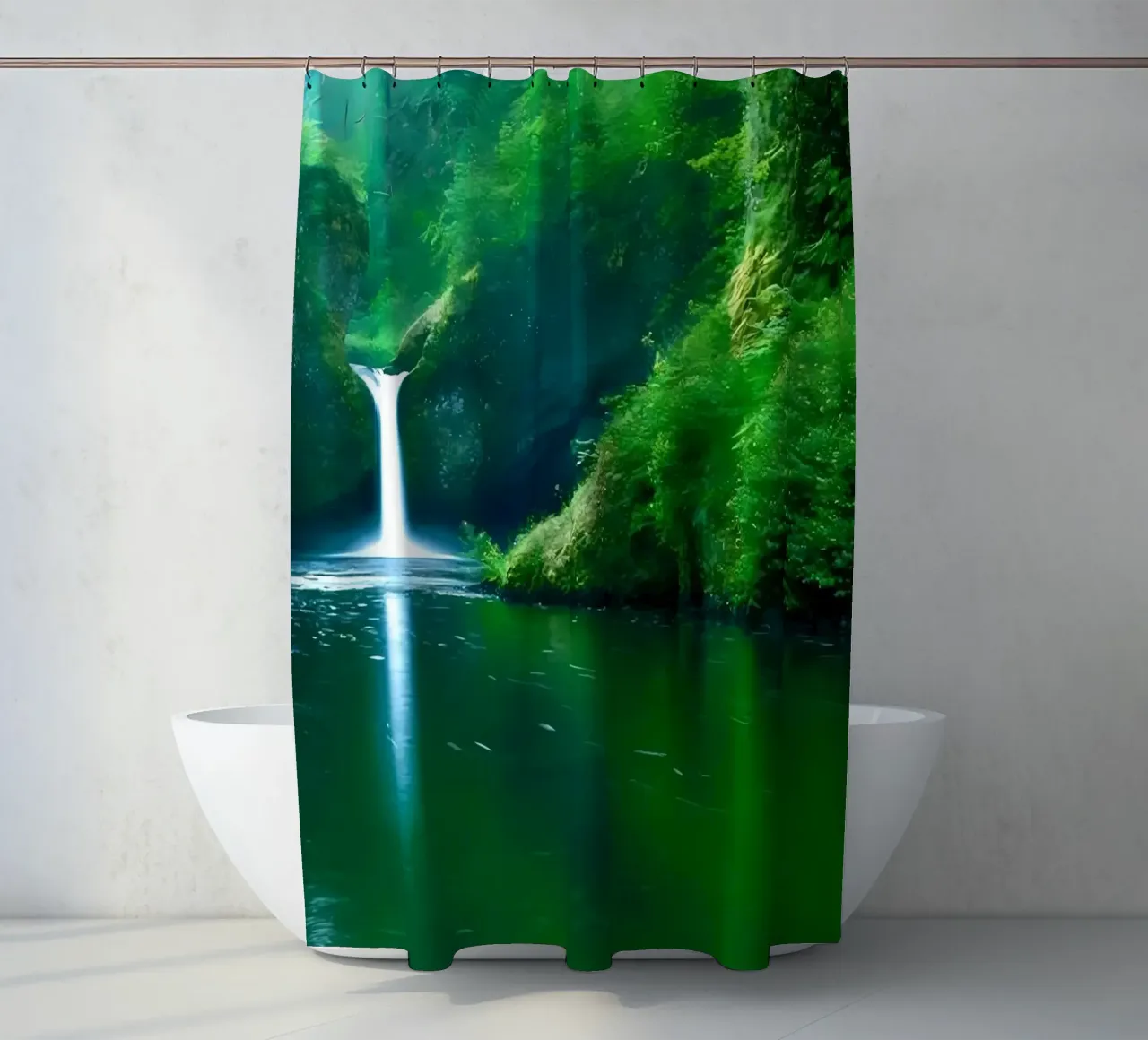 cascata fiume riflessione tenda da doccia da MountainShop