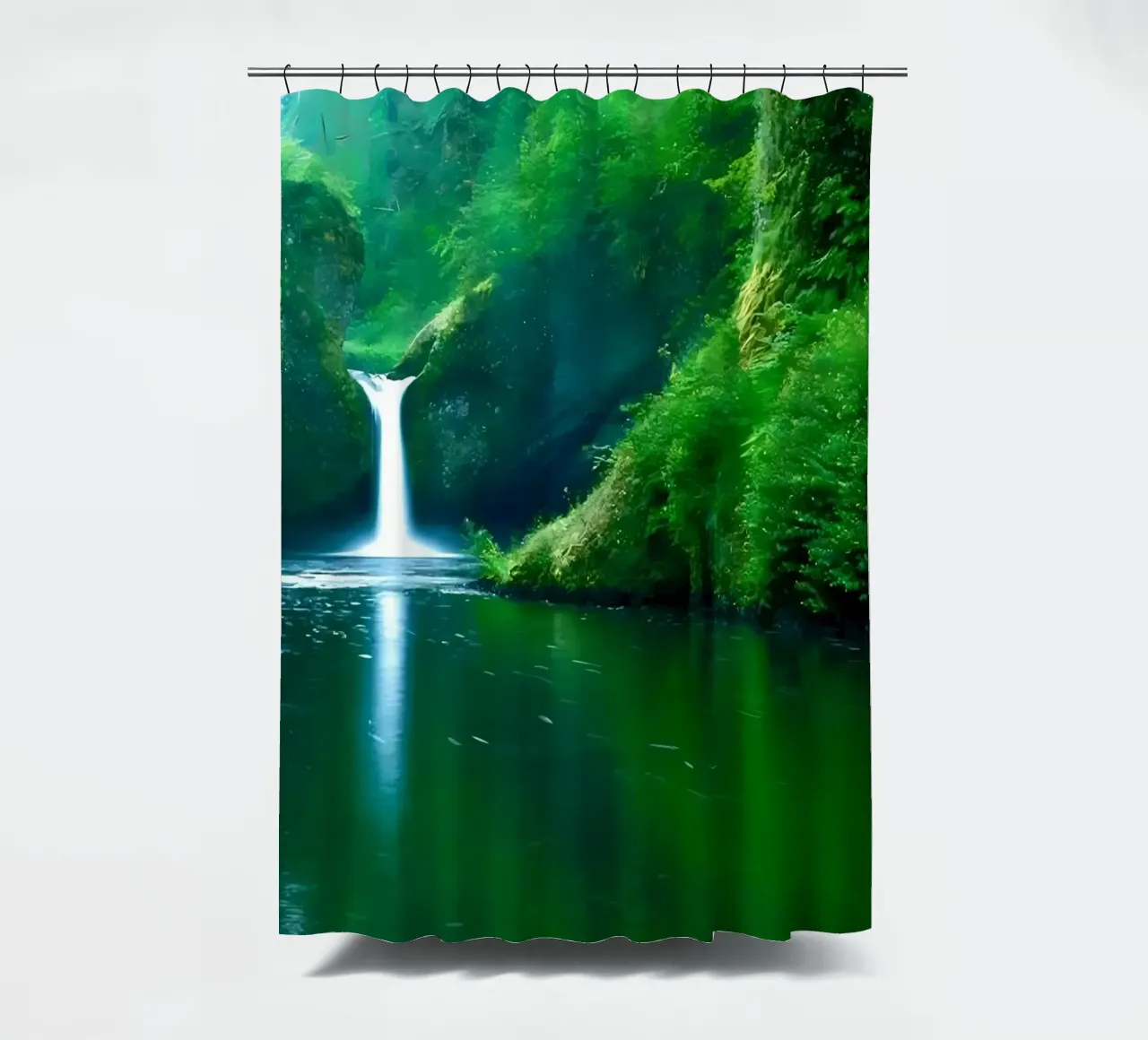 cascata fiume riflessione tenda da doccia da MountainShop