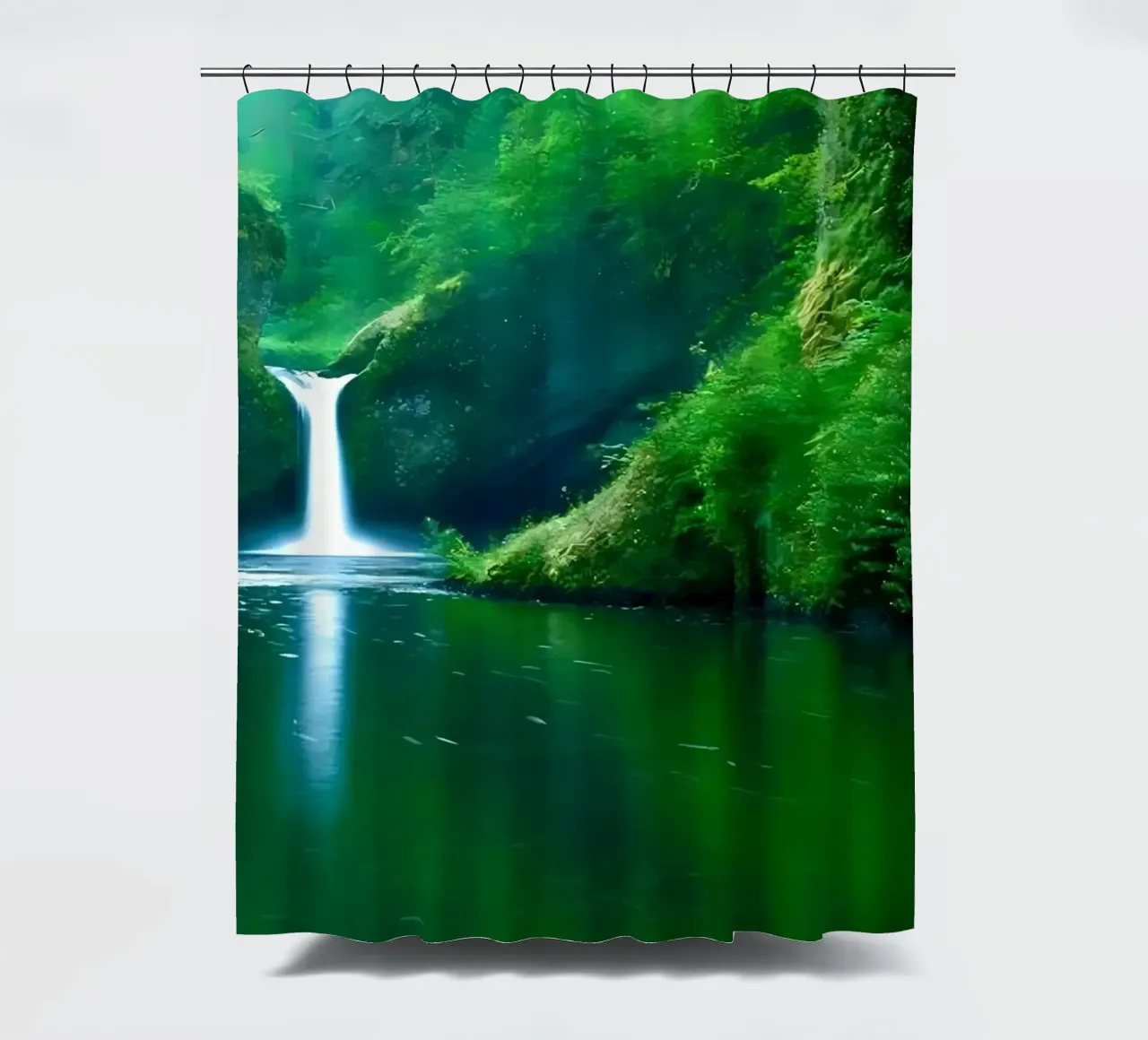 cascata fiume riflessione tenda da doccia da MountainShop