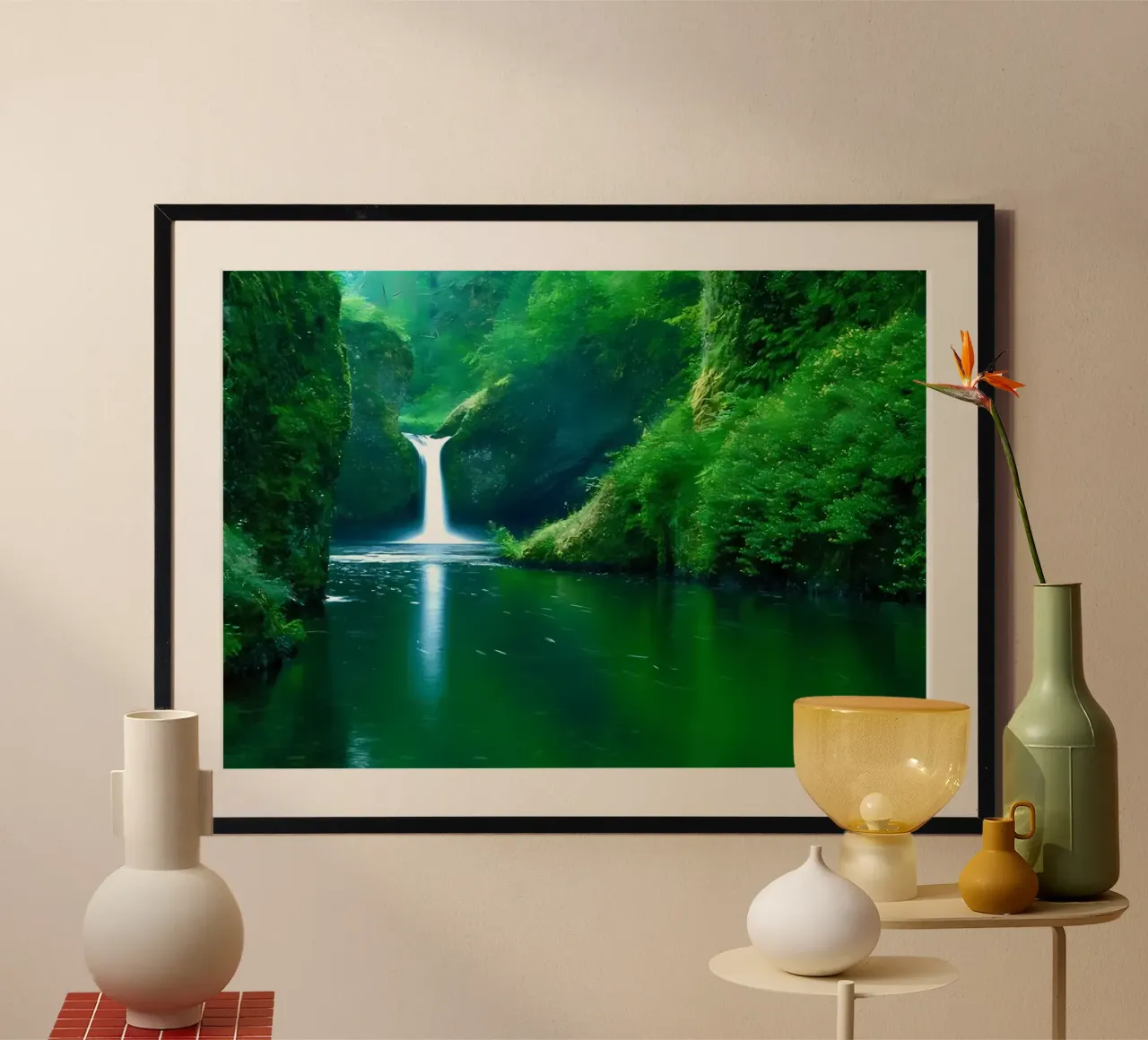 waterfall river reflection poster by MountainShop