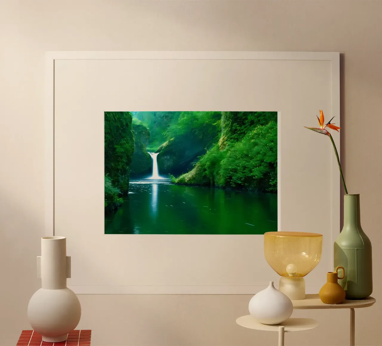 waterfall river reflection poster by MountainShop