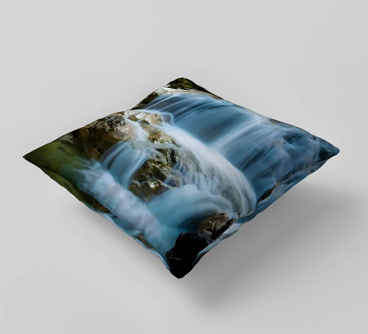 cascata rocce acqua che scorre cuscino da MountainShop