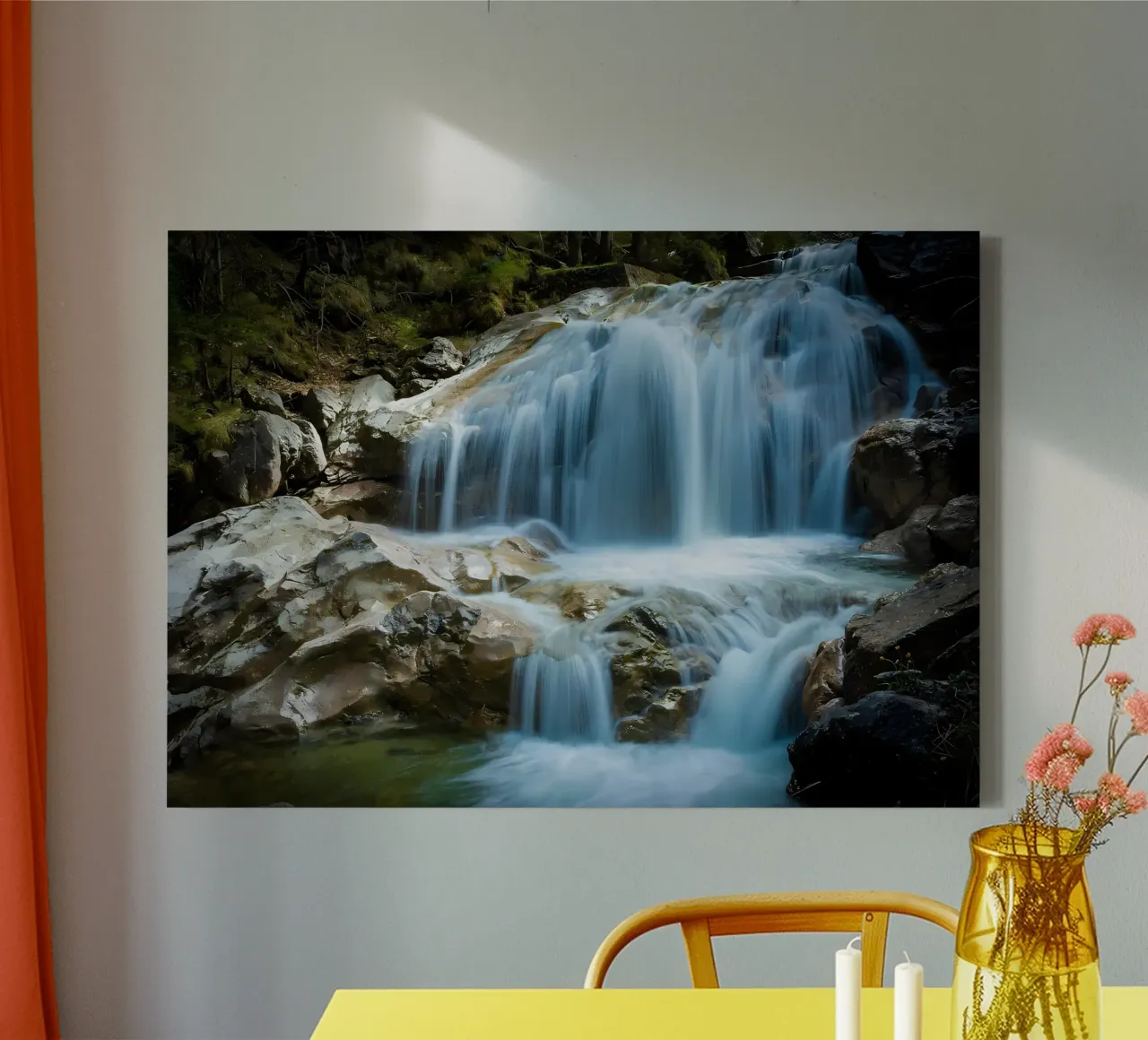 chute d'eau rochers eau qui coule toile de MountainShop