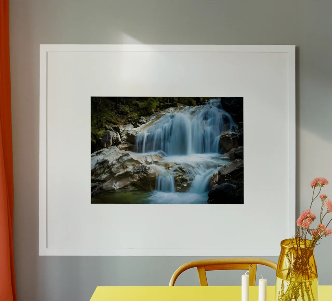 cascata rocce acqua che scorre poster da MountainShop