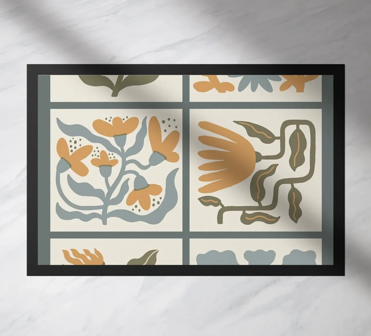 Griglia floreale ondulata minimalista di Boho zerbino da E Cannon