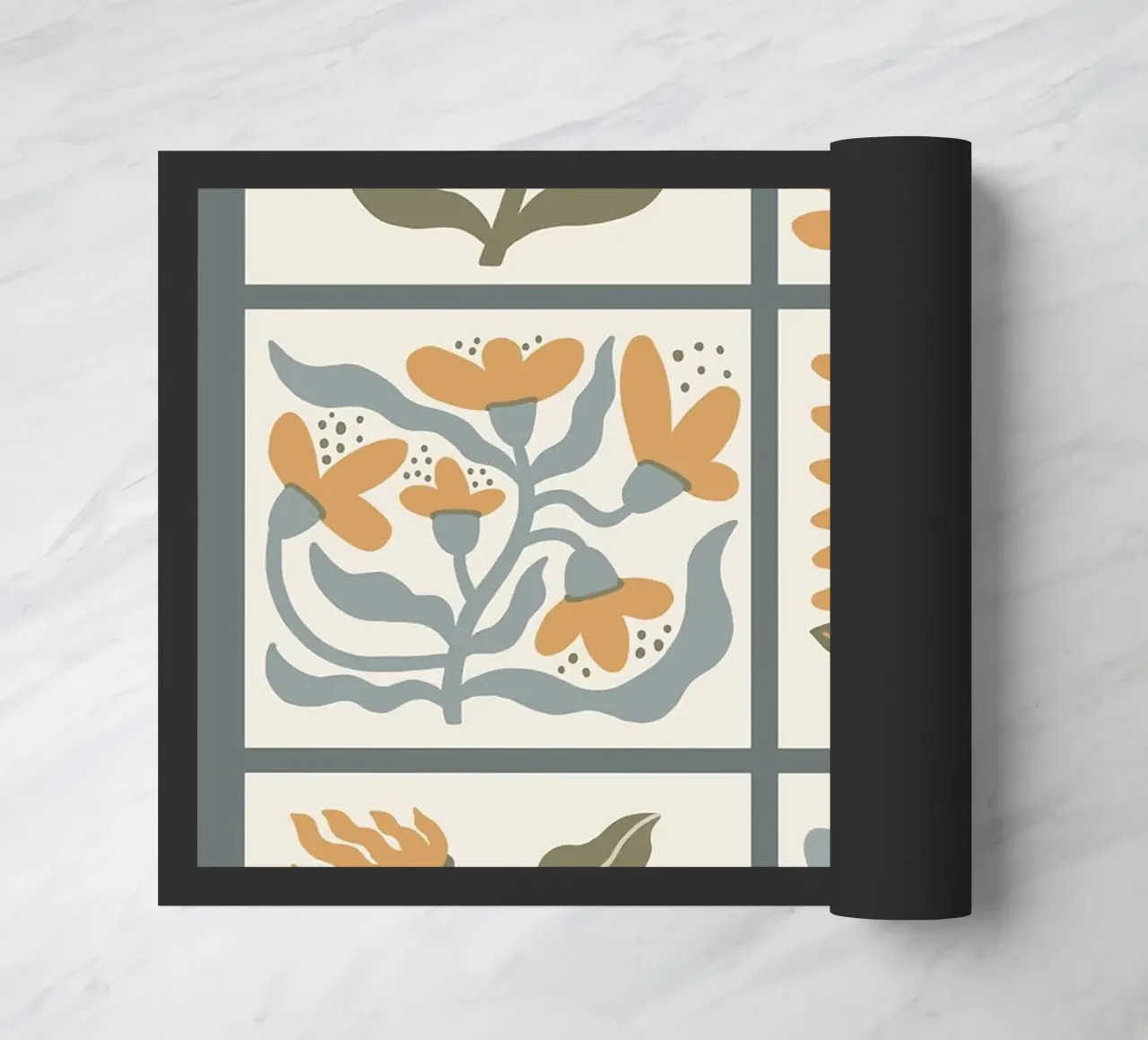 Griglia floreale ondulata minimalista di Boho zerbino da E Cannon