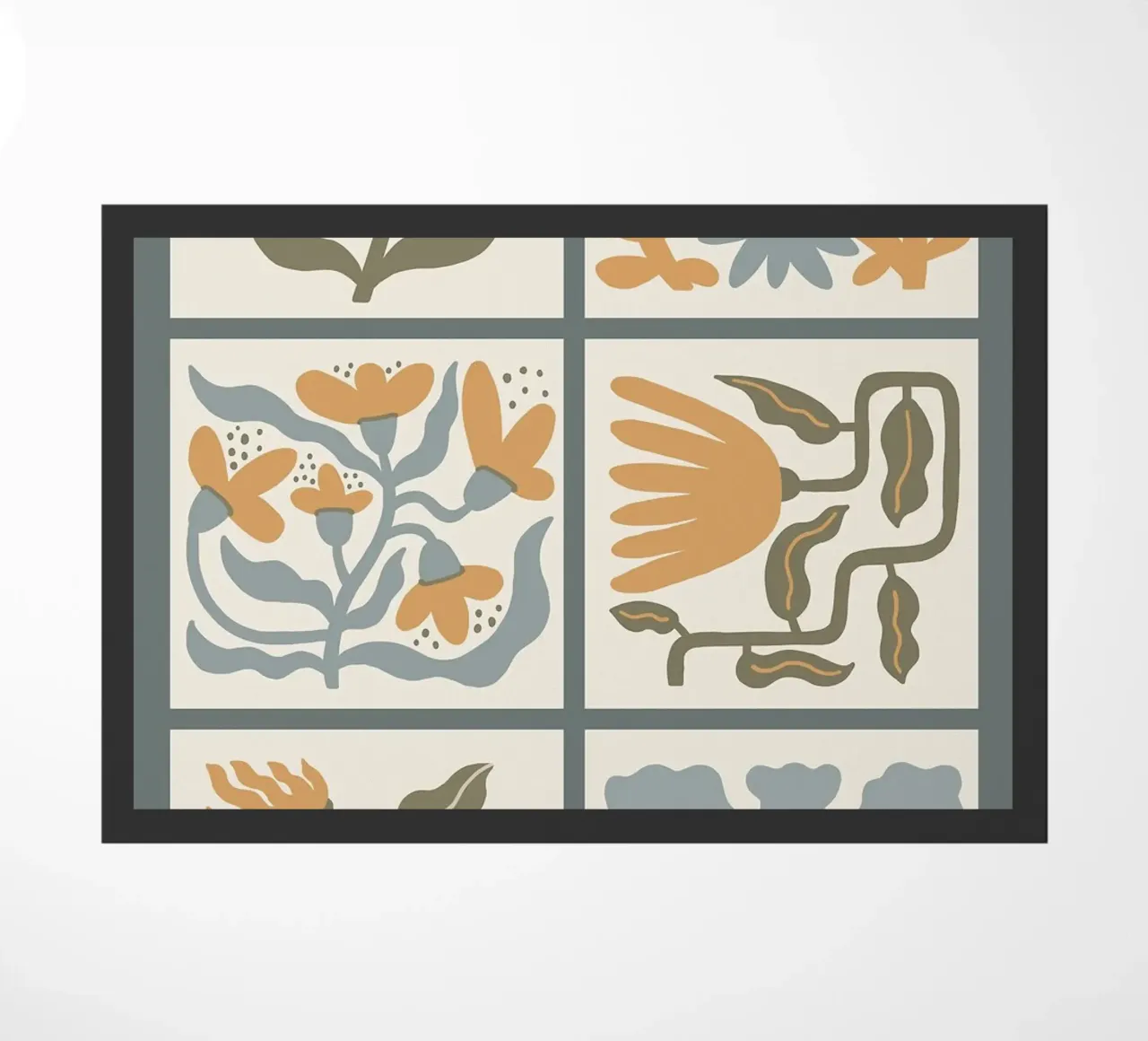 Griglia floreale ondulata minimalista di Boho zerbino da E Cannon
