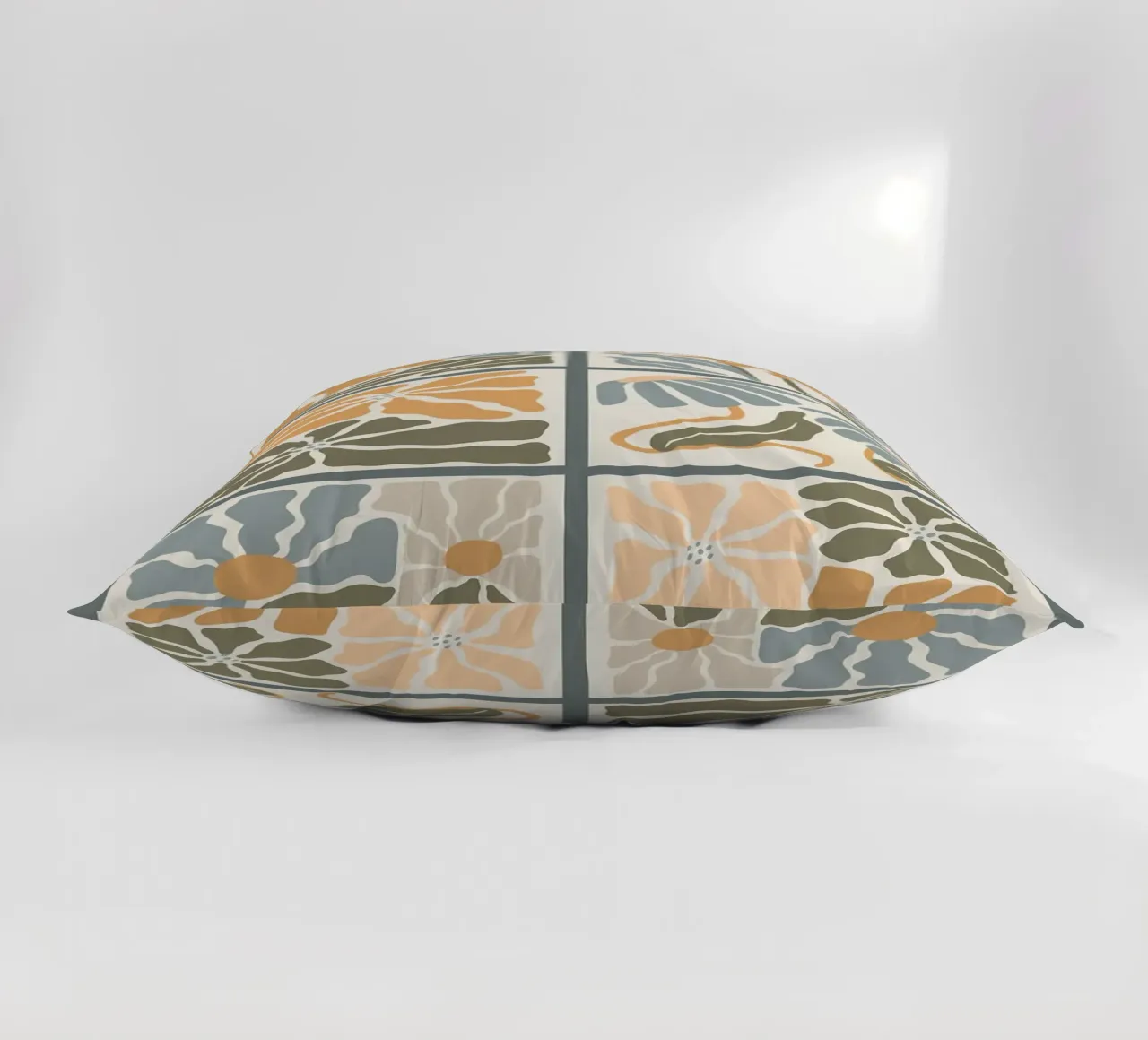 Fiori astratti ondulati floreali Boho cuscino da E Cannon