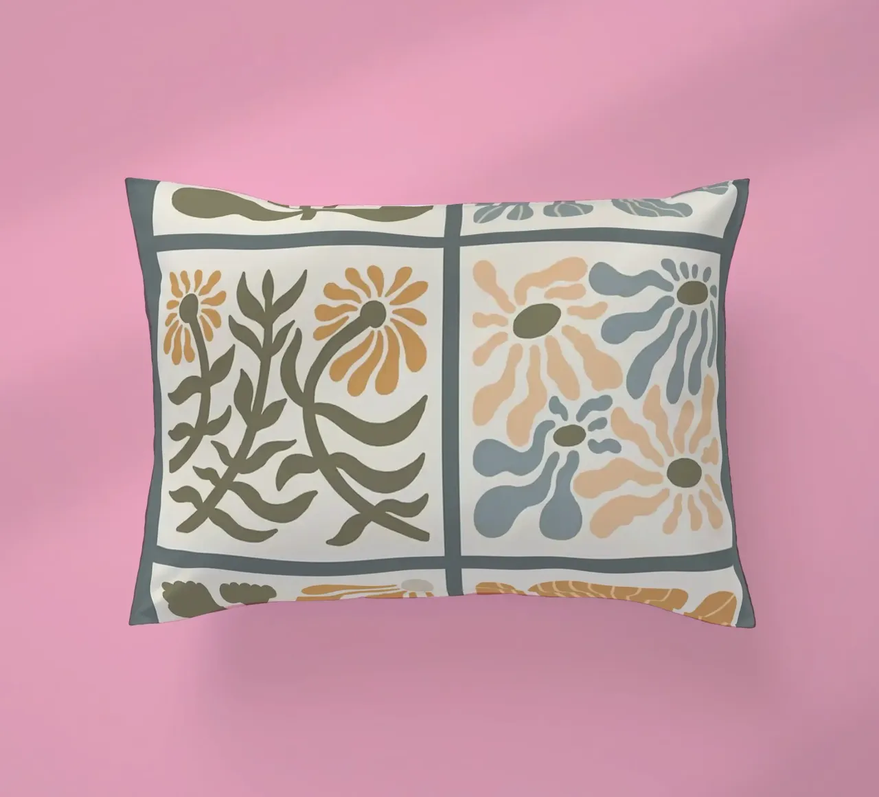 Fiori ondulati retrò Boho cuscino da E Cannon